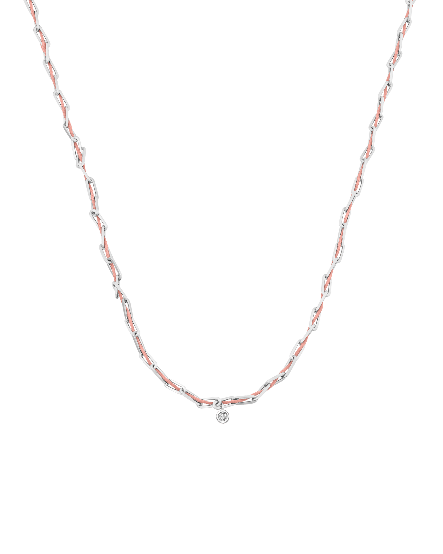 Twine Diamond Necklace - 925 Sterling Silver Necklaces magal-dev Pink Medium: 0.05ct 16"