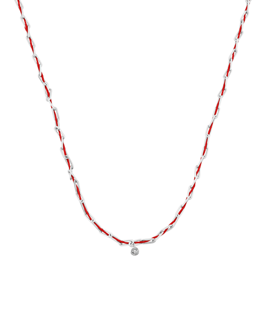 Twine Diamond Necklace - 925 Sterling Silver Necklaces magal-dev Red Large: 0.10ct 16"