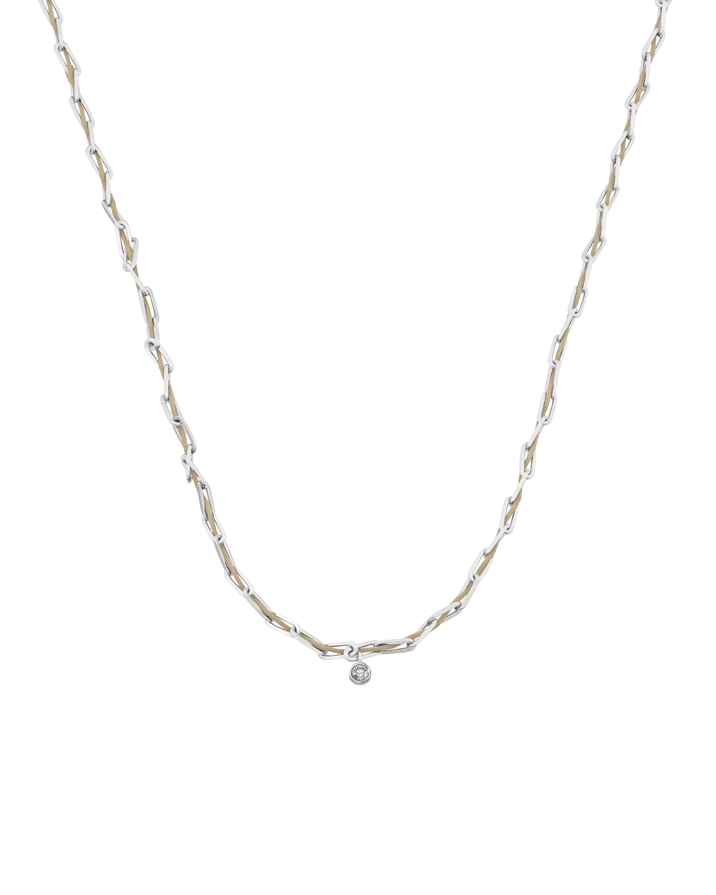 Twine Diamond Necklace - 925 Sterling Silver Necklaces magal-dev Sand Large: 0.10ct 16"