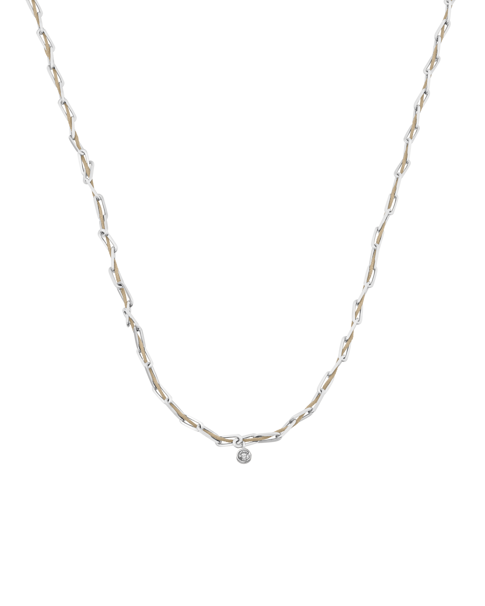 Twine Diamond Necklace - 925 Sterling Silver Necklaces magal-dev Sand Large: 0.10ct 16"
