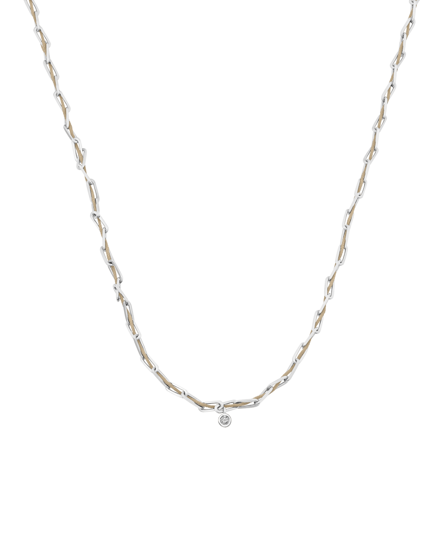 Twine Diamond Necklace - 925 Sterling Silver Necklaces magal-dev Sand Medium: 0.05ct 16"