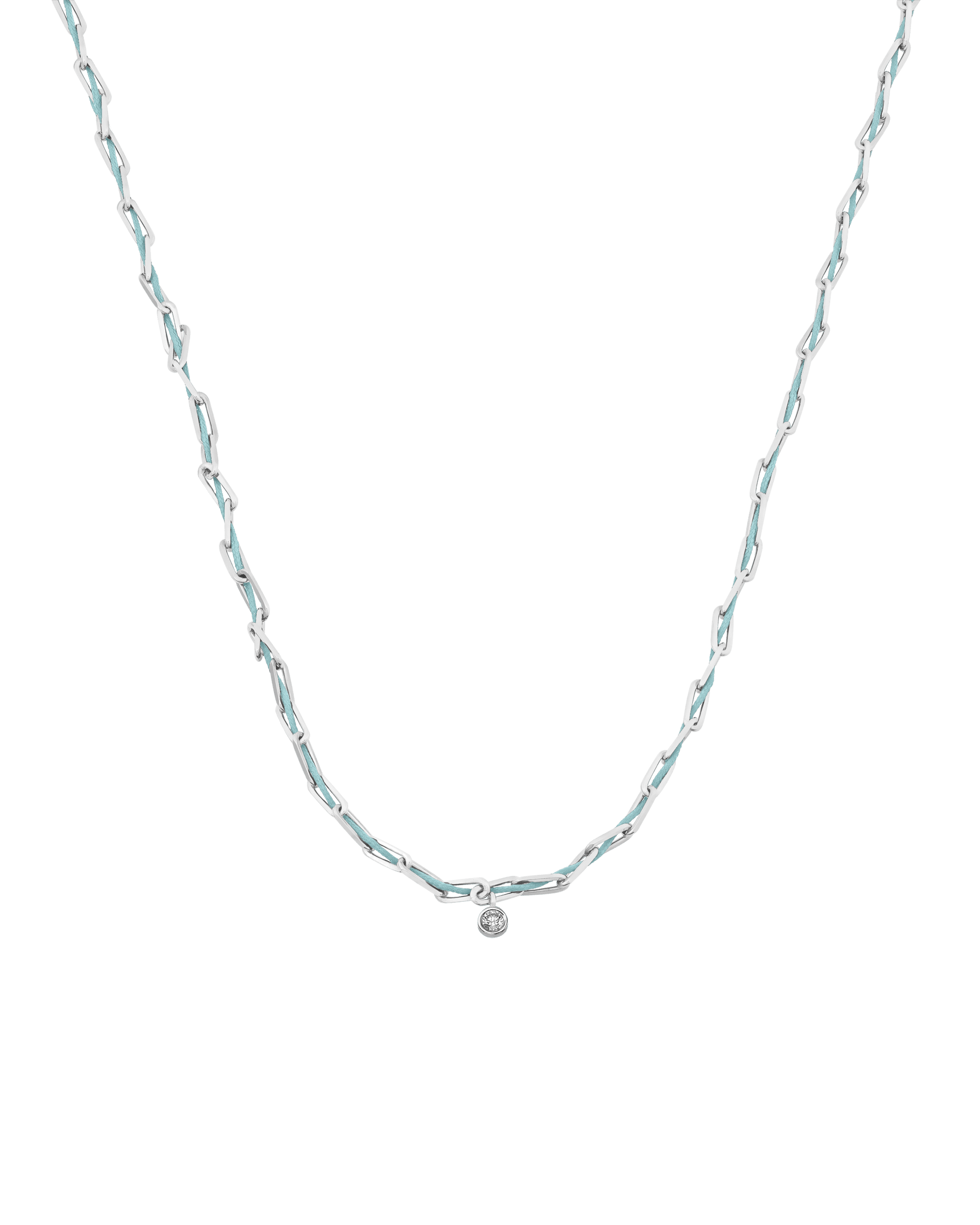 Twine Diamond Necklace - 925 Sterling Silver Necklaces magal-dev Turquoise Large: 0.10ct 16"