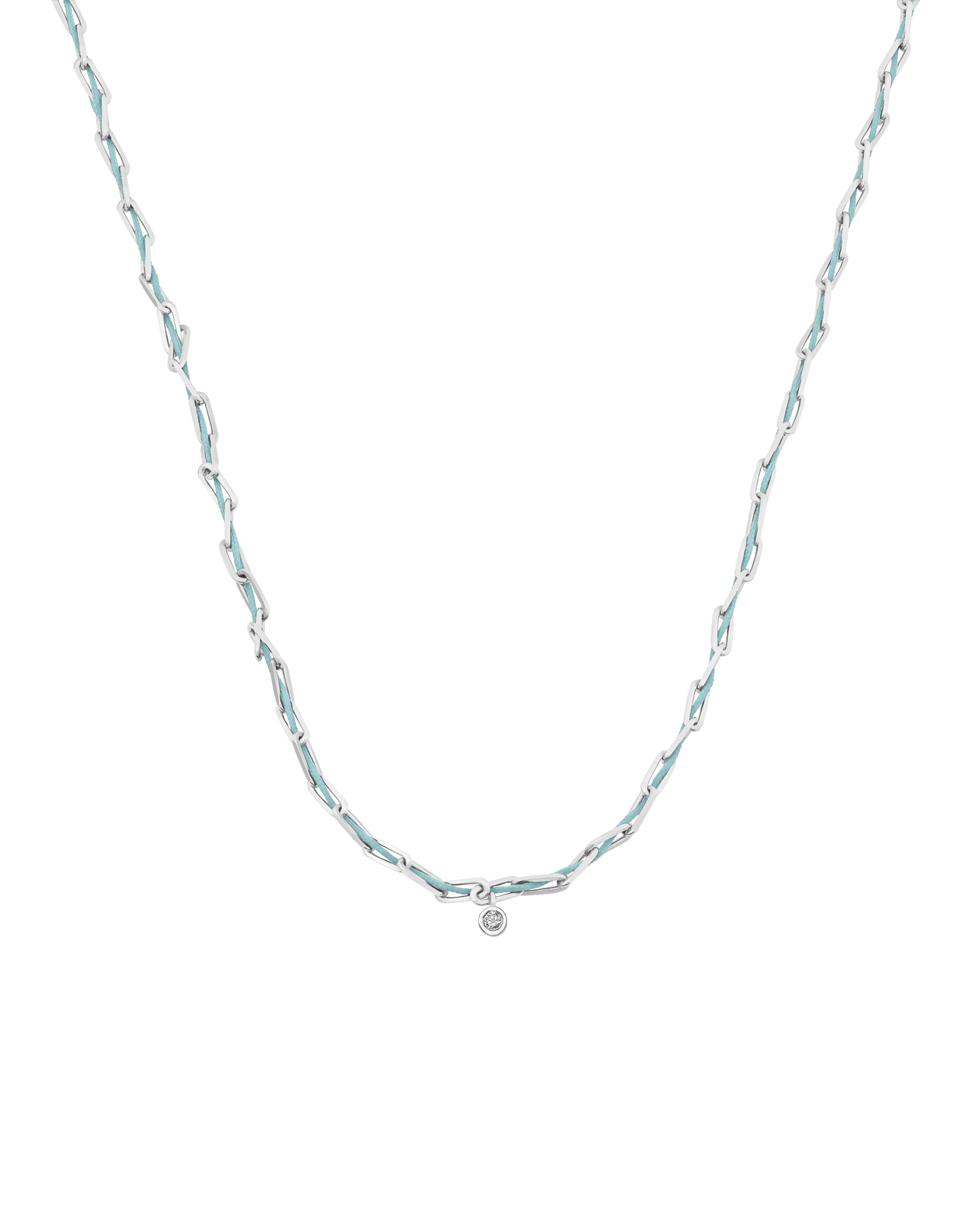 Twine Diamond Necklace - 925 Sterling Silver Necklaces magal-dev Turquoise Medium: 0.05ct 16"