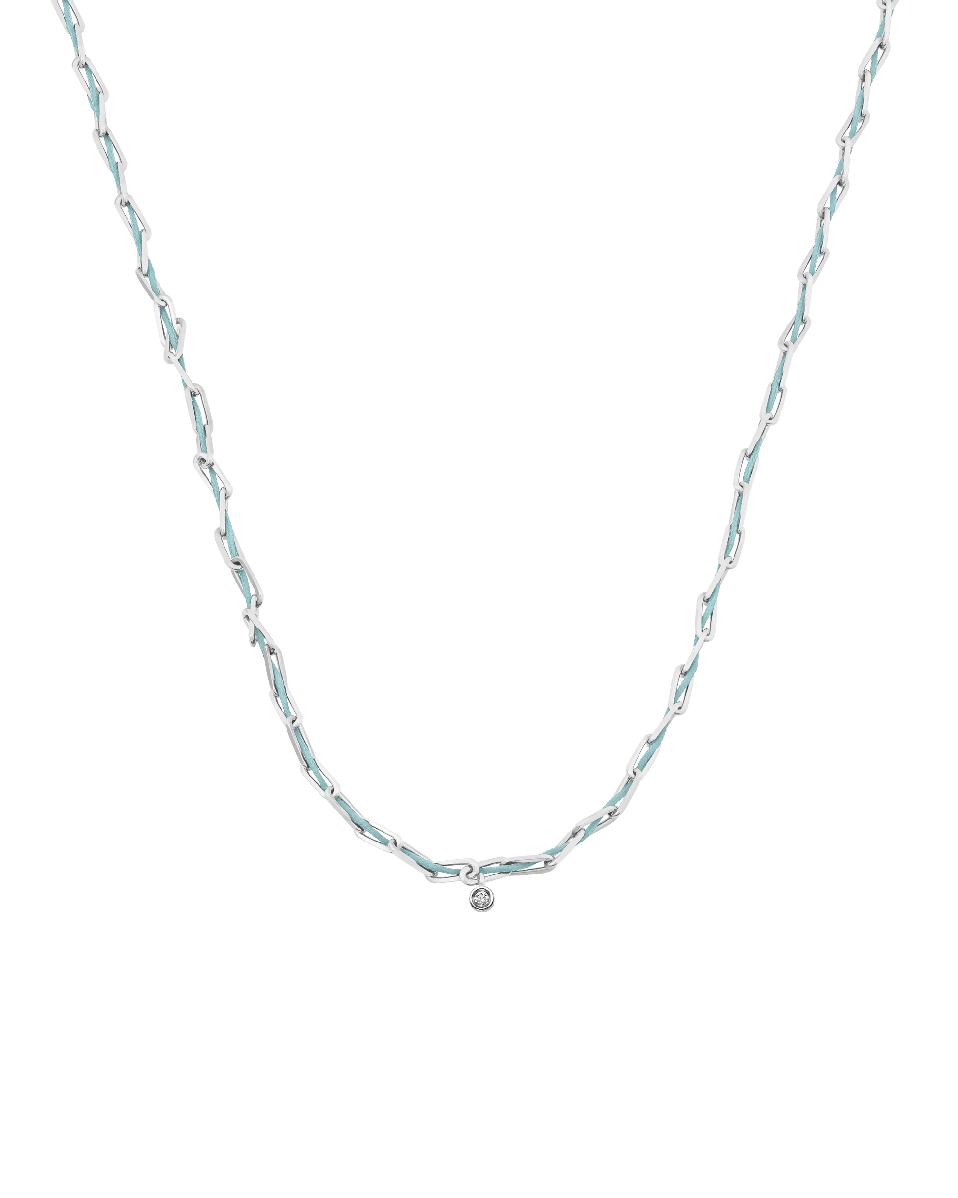 Twine Diamond Necklace - 925 Sterling Silver Necklaces magal-dev Turquoise Small: 0.03ct 16"