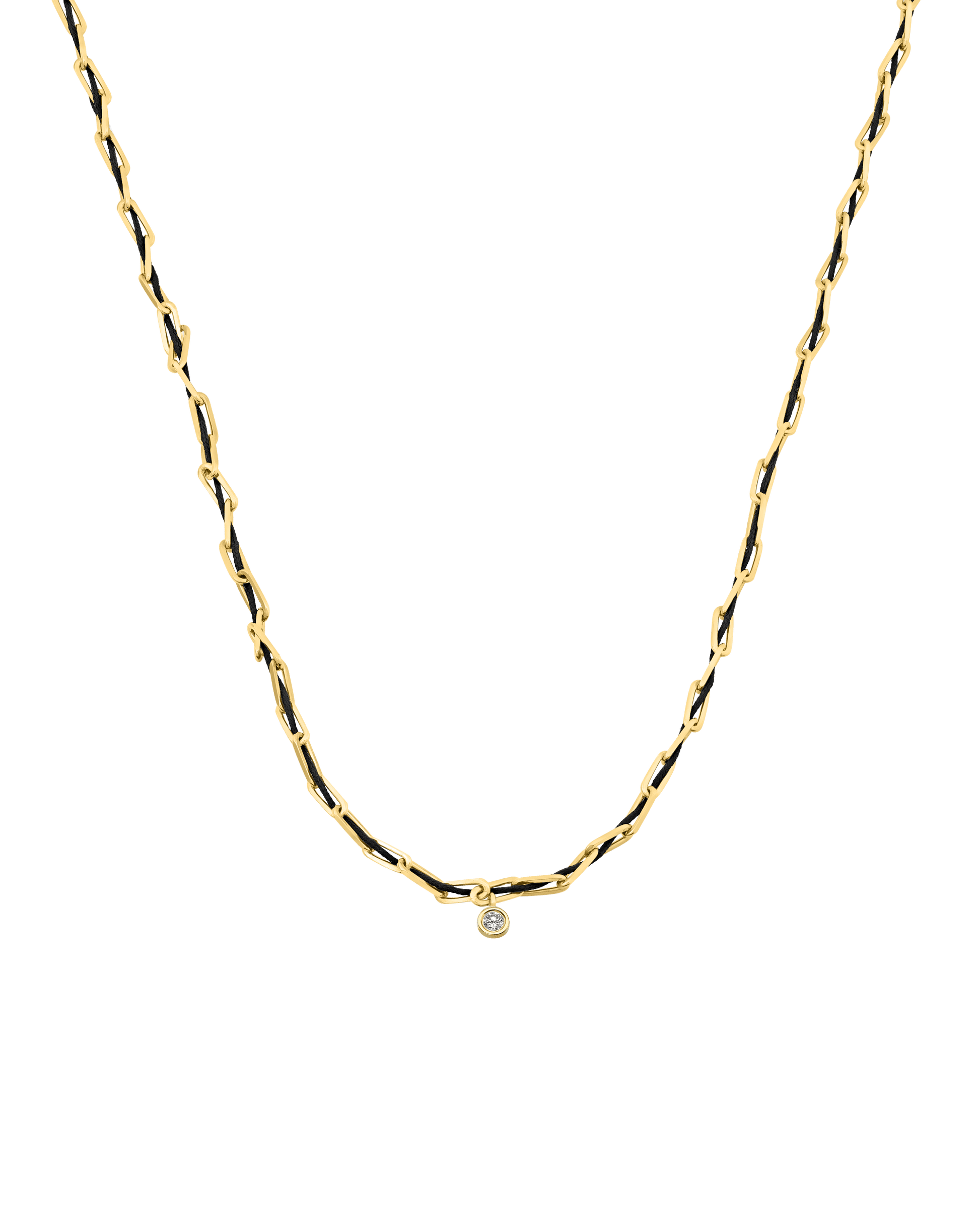 Twine Diamond Necklace - 18K Gold Vermeil Necklaces magal-dev Black Large: 0.10ct 16"