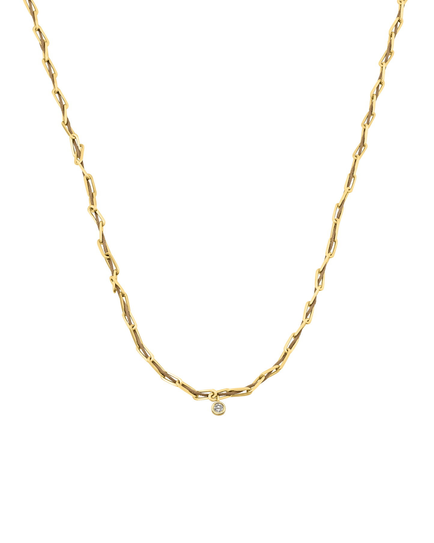 Twine Diamond Necklace - 18K Gold Vermeil Necklaces magal-dev Camel Large: 0.10ct 16"