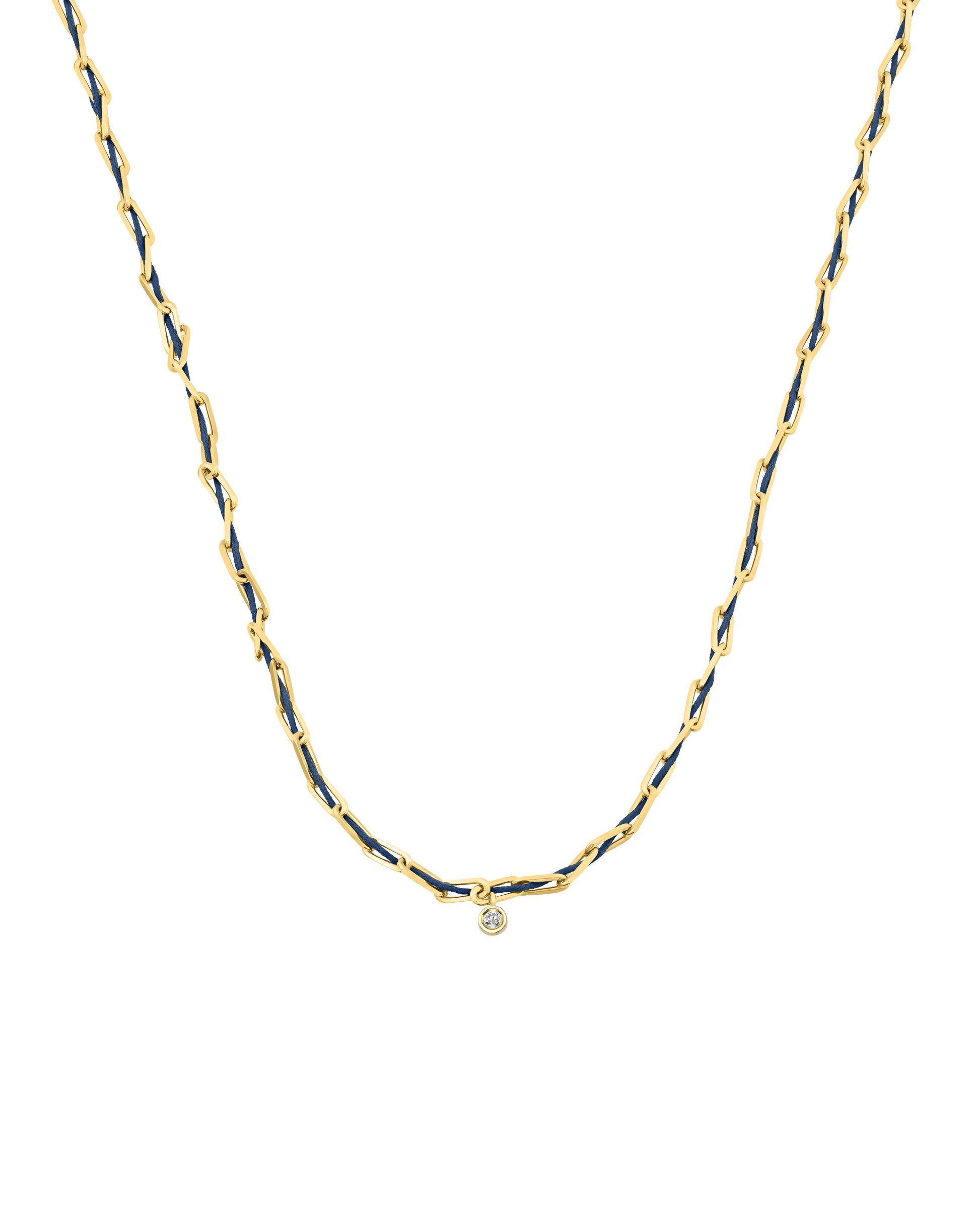 Twine Diamond Necklace - 18K Gold Vermeil Necklaces magal-dev Indigo Medium: 0.05ct 16"