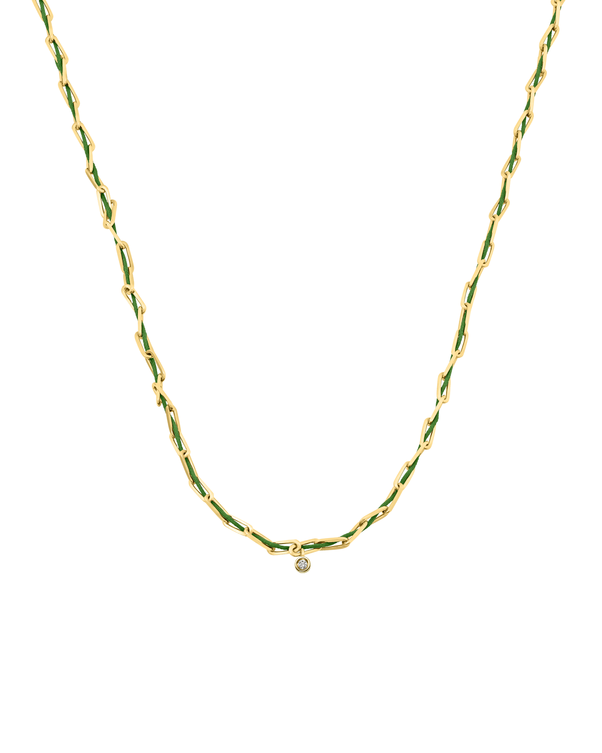 Twine Diamond Necklace - 18K Gold Vermeil Necklaces magal-dev Mint Small: 0.03ct 16"