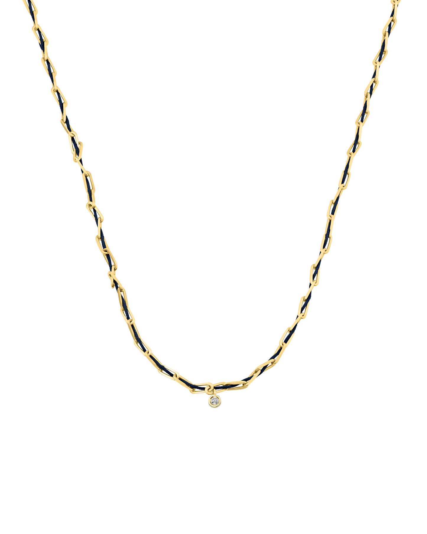 Twine Diamond Necklace - 18K Gold Vermeil Necklaces magal-dev Navy Blue Medium: 0.05ct 16"