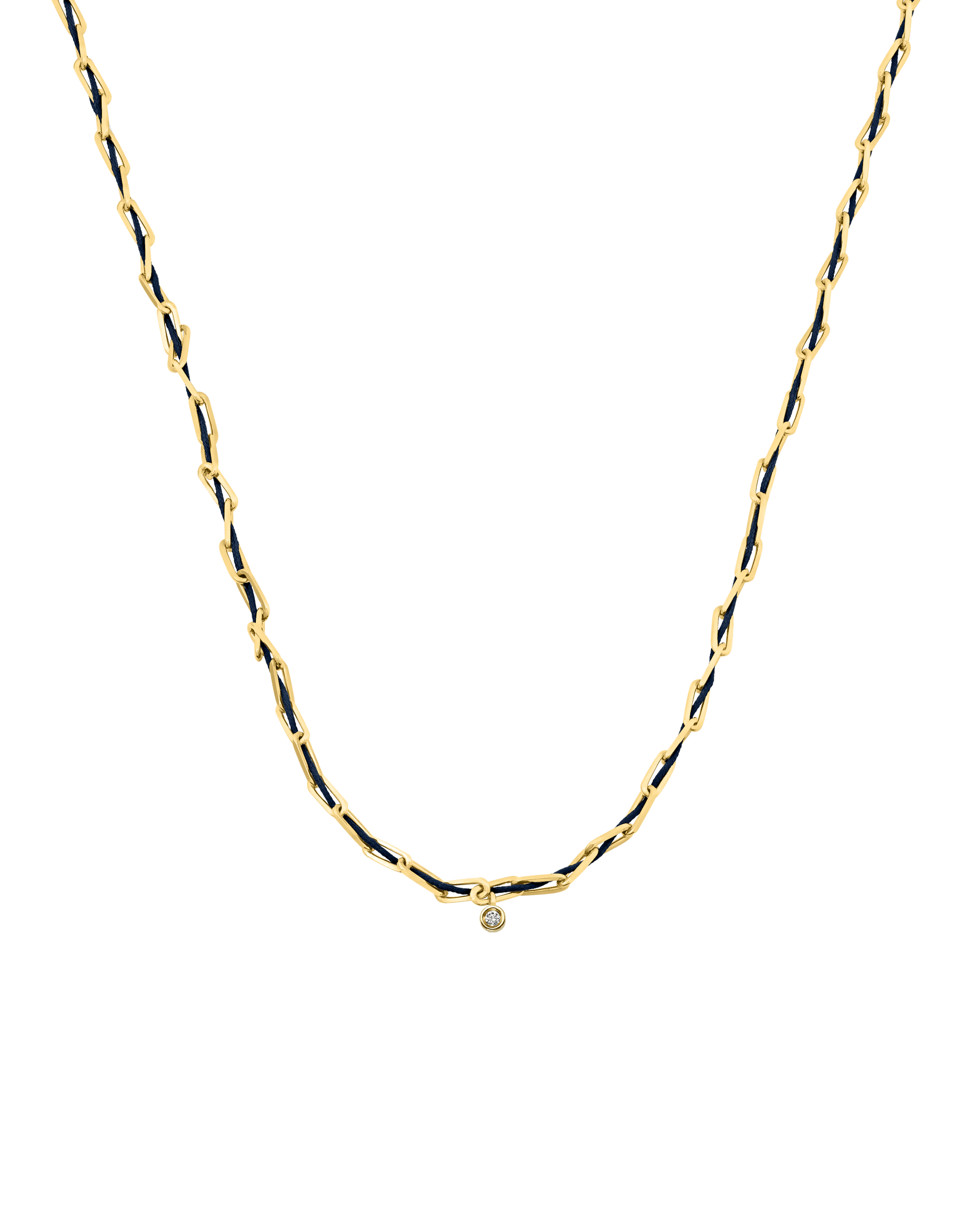 Twine Diamond Necklace - 18K Gold Vermeil Necklaces magal-dev Navy Blue Small: 0.03ct 16"