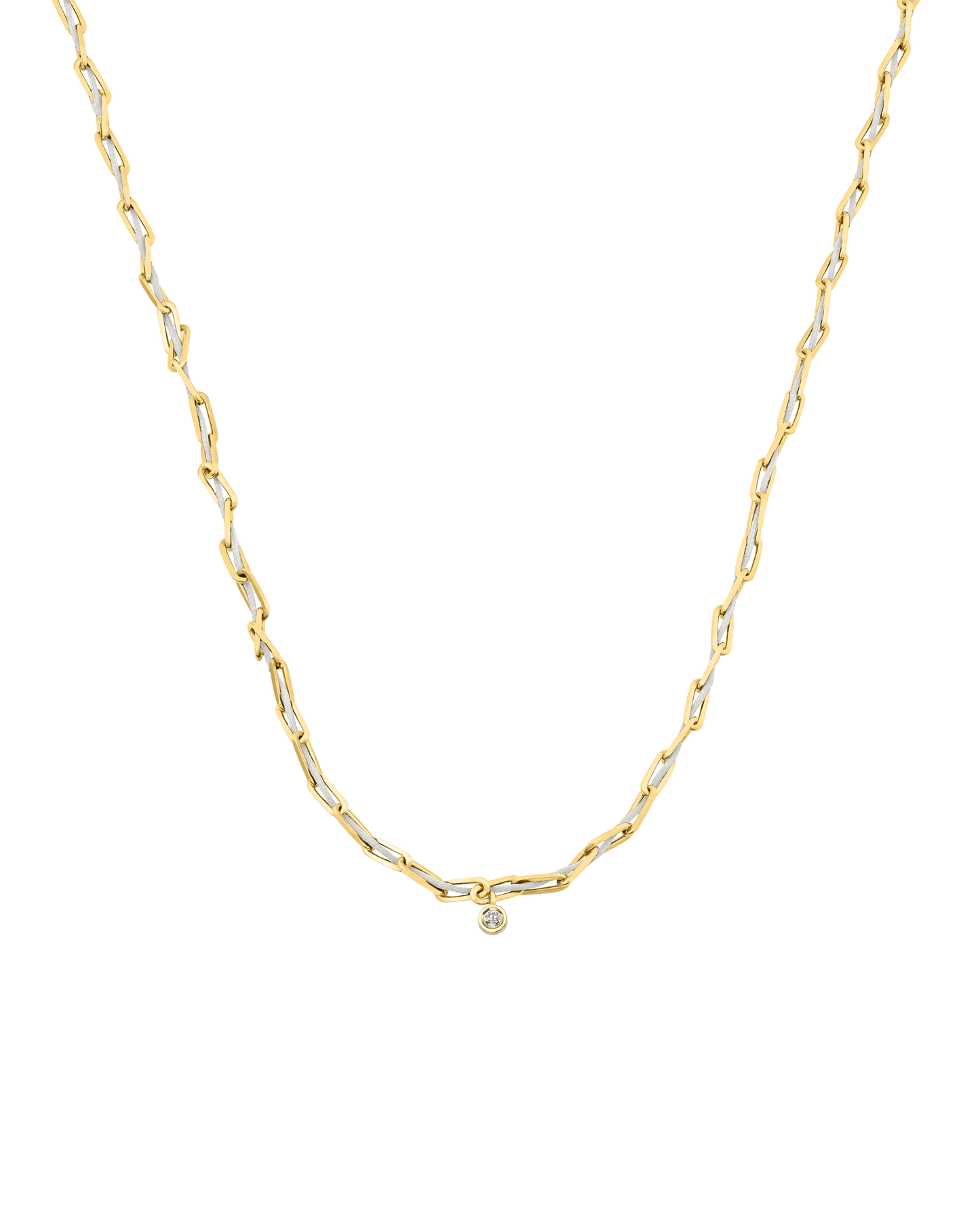 Twine Diamond Necklace - 18K Gold Vermeil Necklaces magal-dev Pearl Medium: 0.05ct 16"