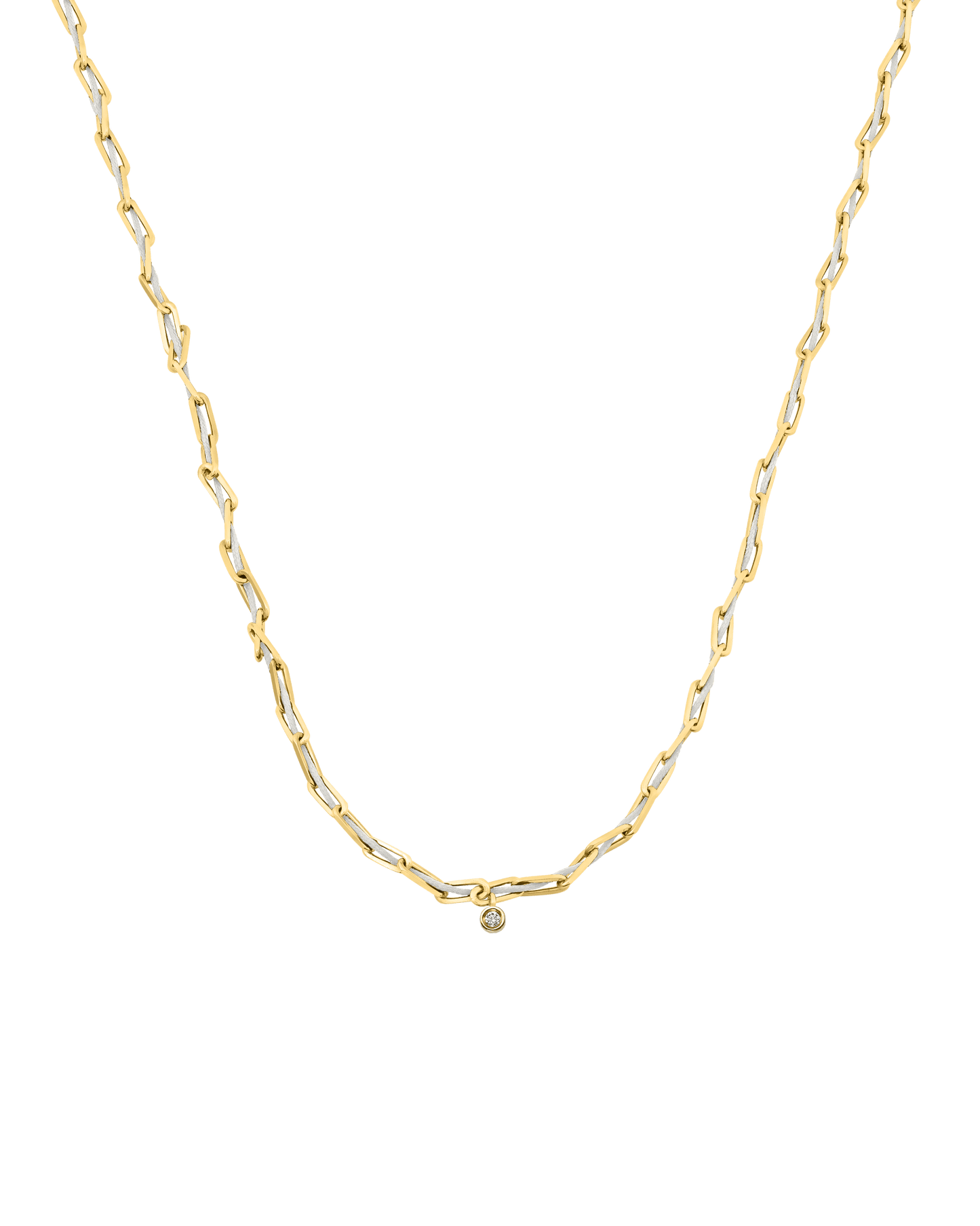 Twine Diamond Necklace - 18K Gold Vermeil Necklaces magal-dev Pearl Small: 0.03ct 16"
