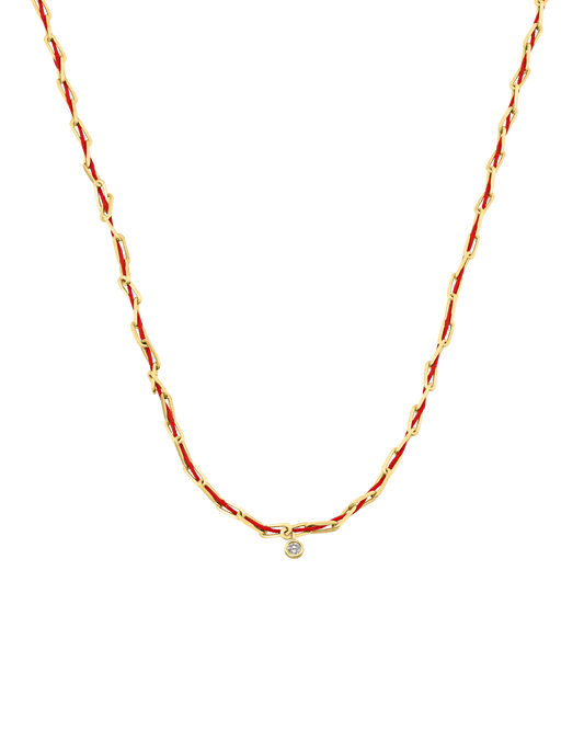 Twine Diamond Necklace - 18K Gold Vermeil Necklaces magal-dev Red Large: 0.10ct 16"