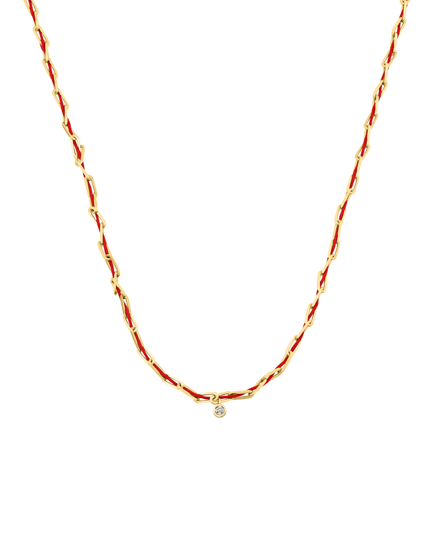 Twine Diamond Necklace - 18K Gold Vermeil Necklaces magal-dev Red Medium: 0.05ct 16"