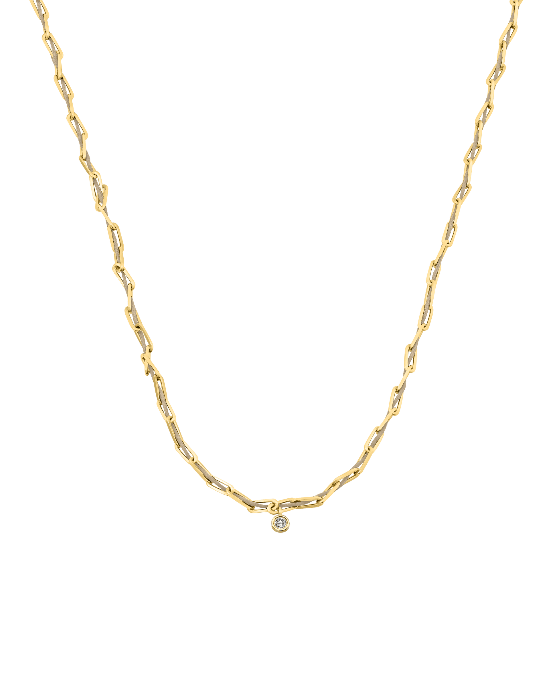 Twine Diamond Necklace - 18K Gold Vermeil Necklaces magal-dev Sand Large: 0.10ct 16"