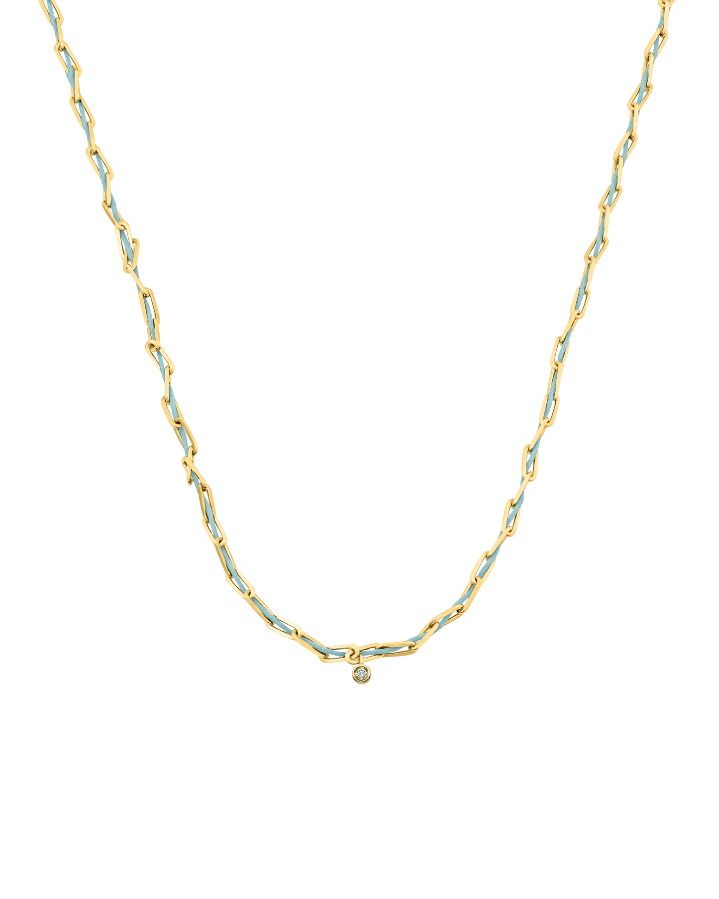 Twine Diamond Necklace - 18K Gold Vermeil Necklaces magal-dev Turquoise Small: 0.03ct 16"