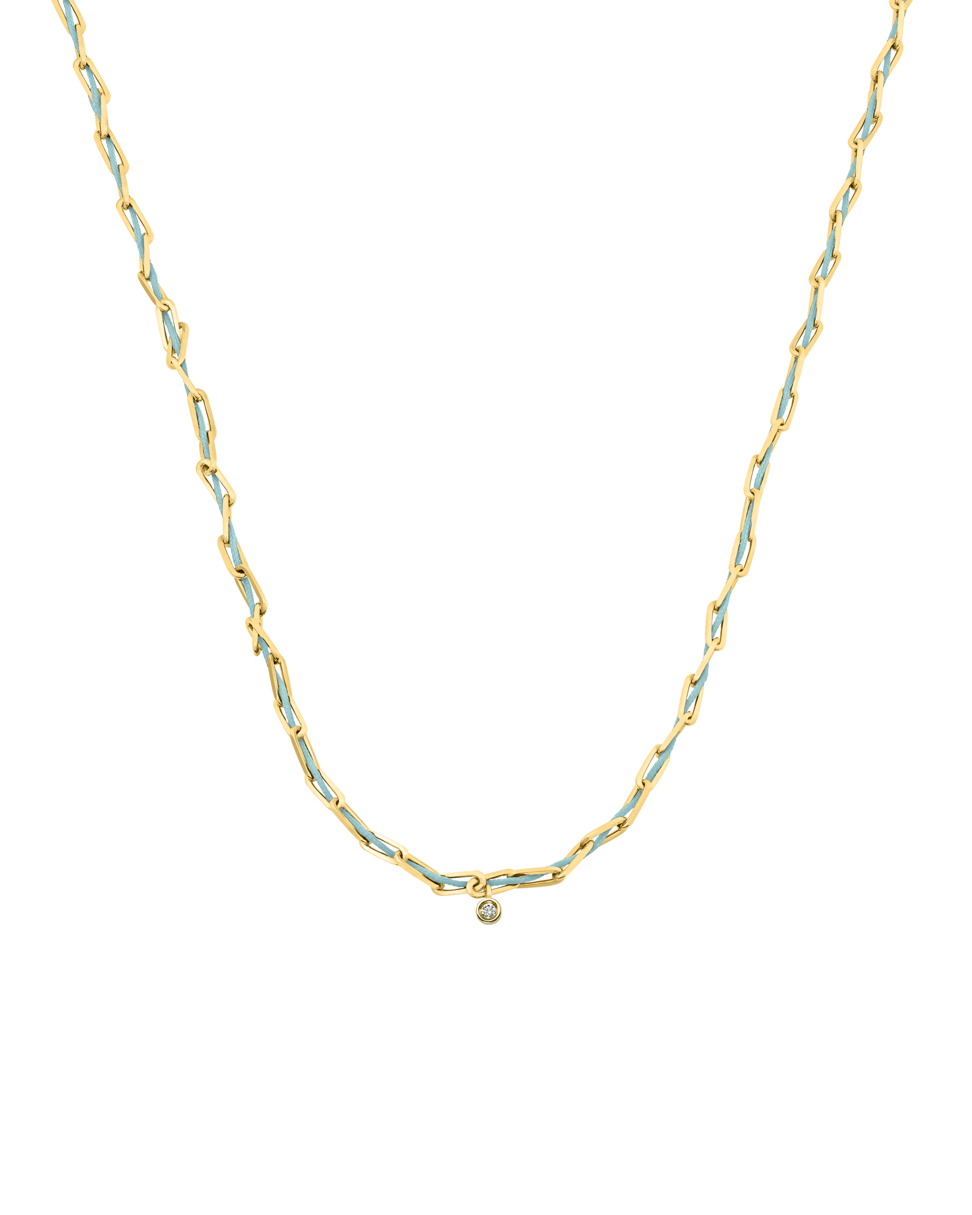 Twine Diamond Necklace - 18K Gold Vermeil Necklaces magal-dev Turquoise Small: 0.03ct 16"