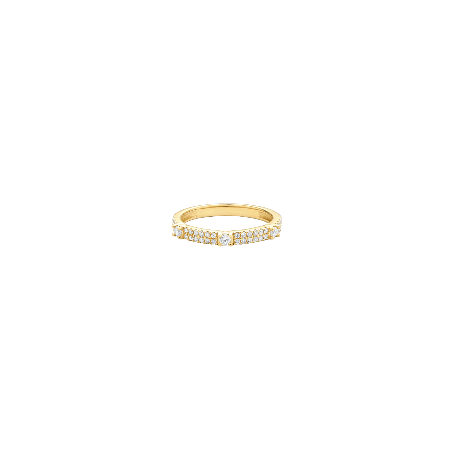 Trilogy Diamond Eternity Ring - 14K Yellow Gold Rings 14K Solid Gold US 4 