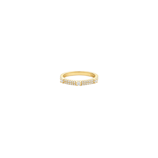 Trilogy Diamond Eternity Ring - 14K Yellow Gold Rings 14K Solid Gold US 4 
