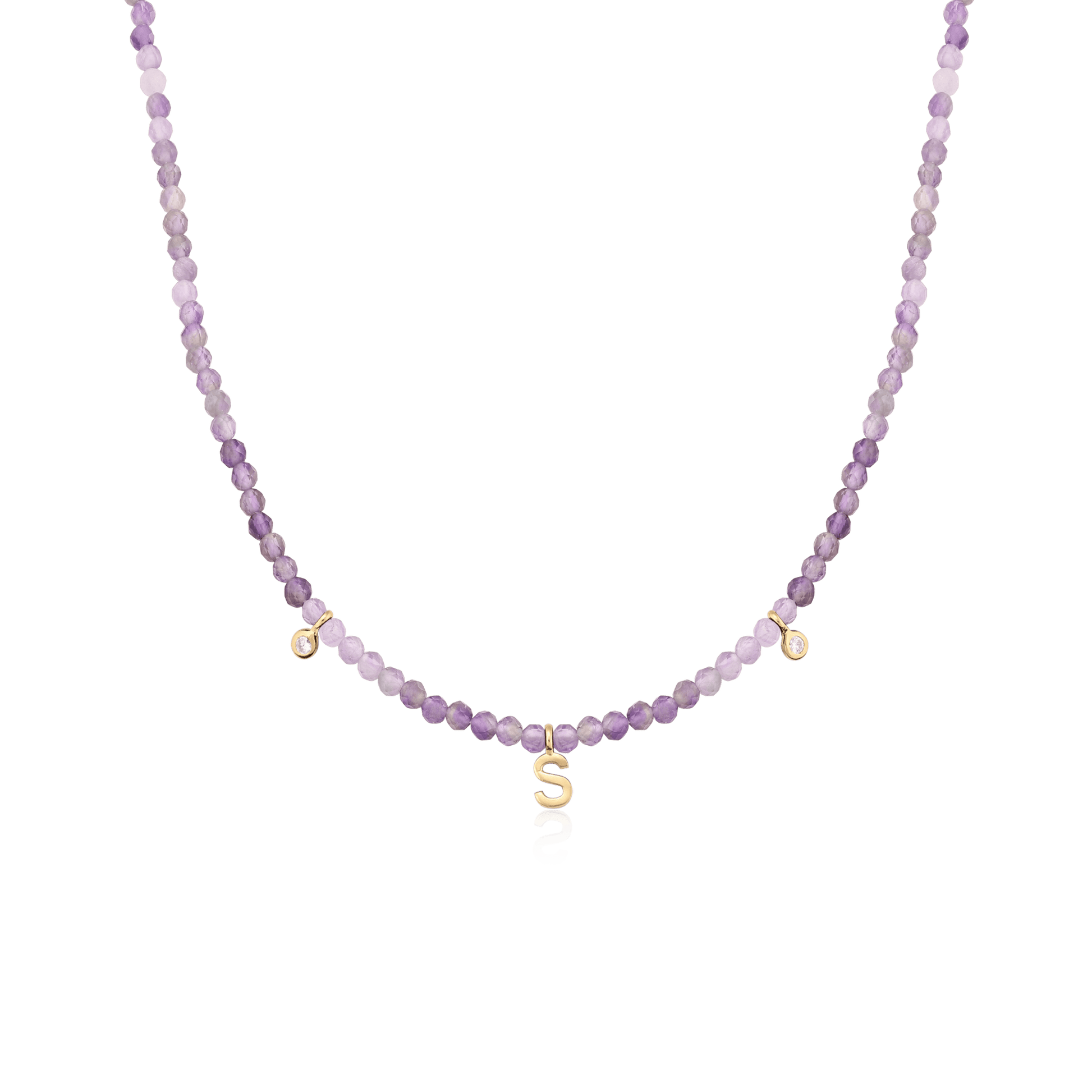 Alexis Necklace - 18K Gold Vermeil Necklaces Gold Vermeil Natural Purple Amethyst 