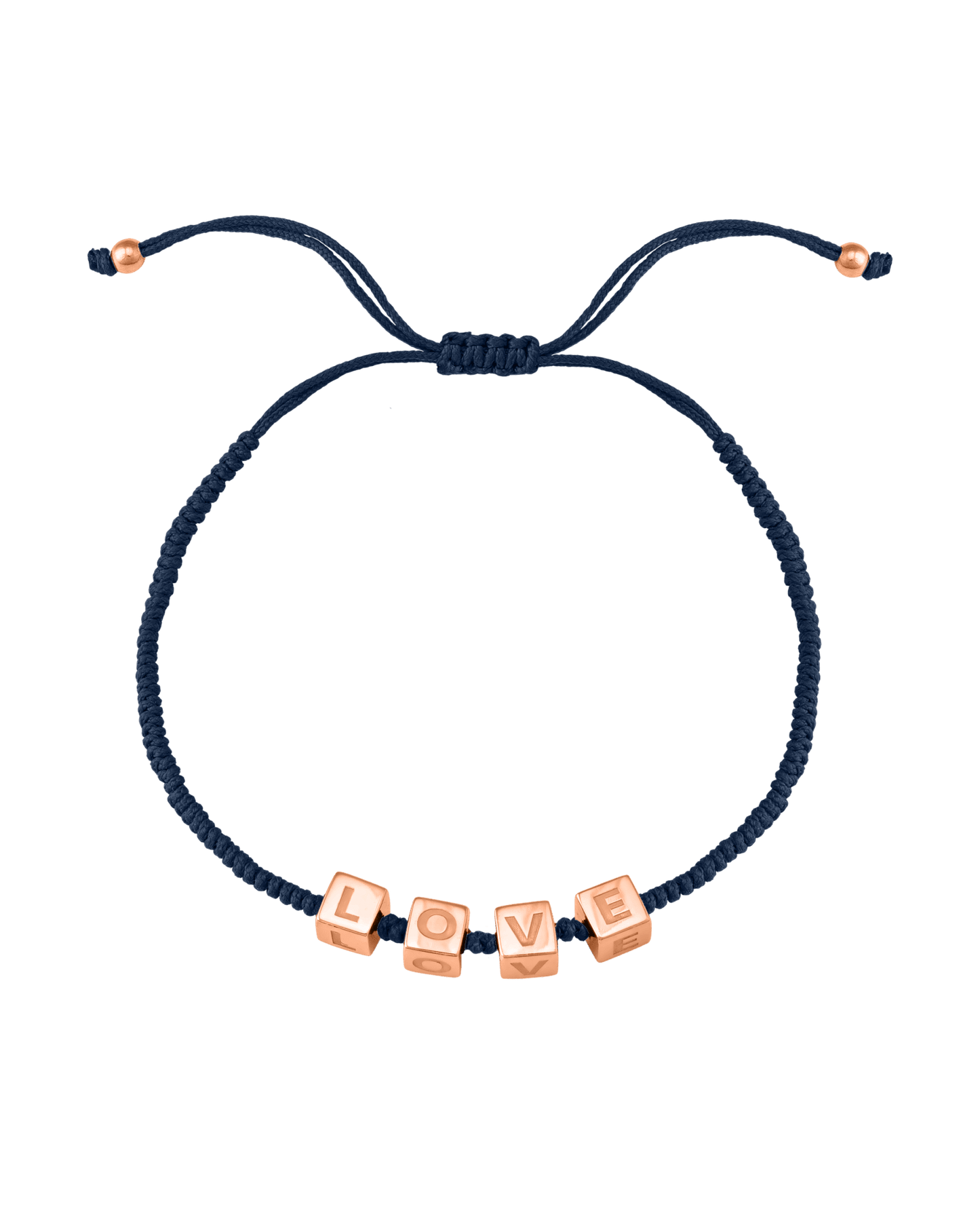 Alpha Block Bracelet - 18K Rose Vermeil Bracelets magal-dev Navy Blue 1 