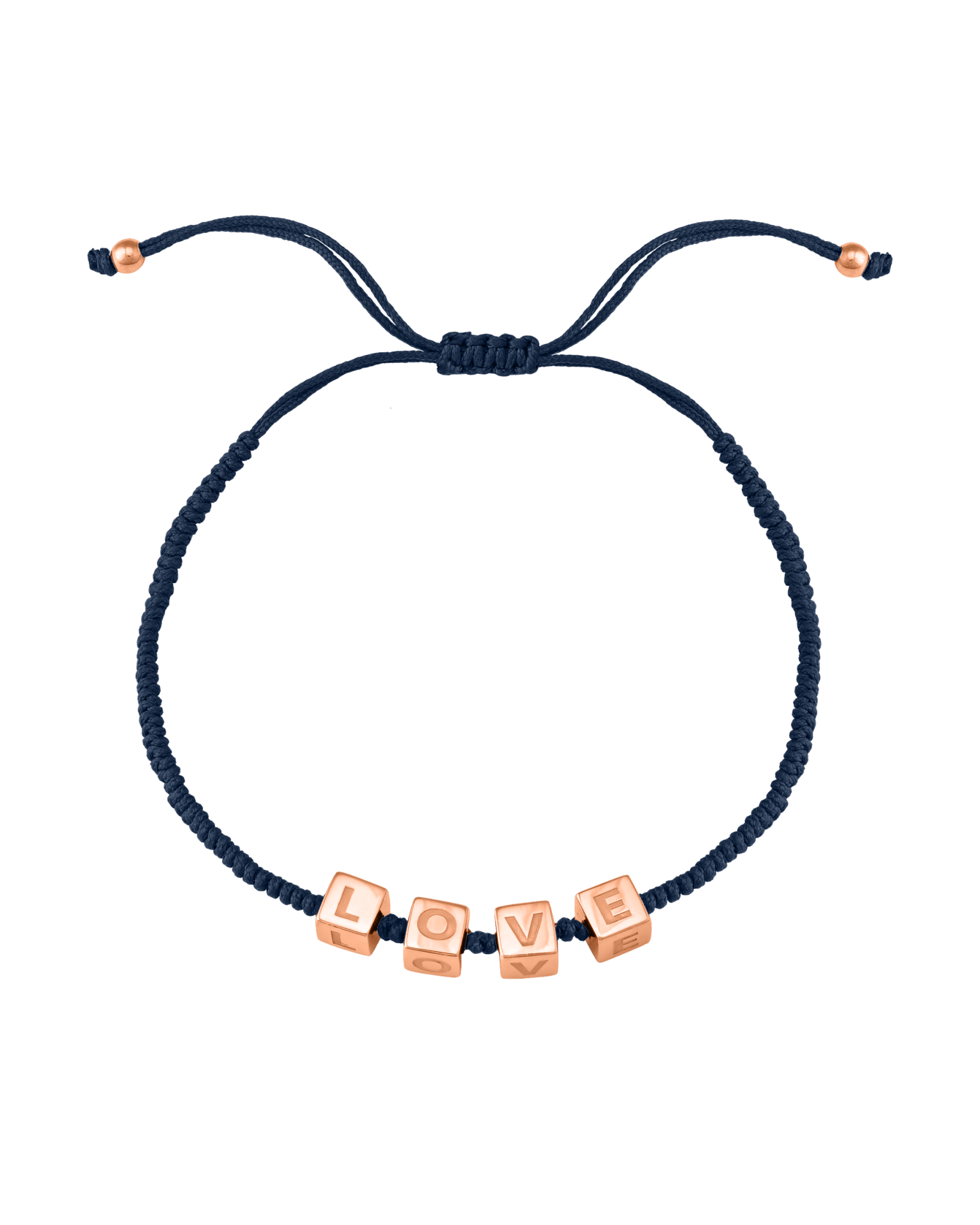 Alpha Block Bracelet - 18K Rose Vermeil Bracelets magal-dev Navy Blue 1 