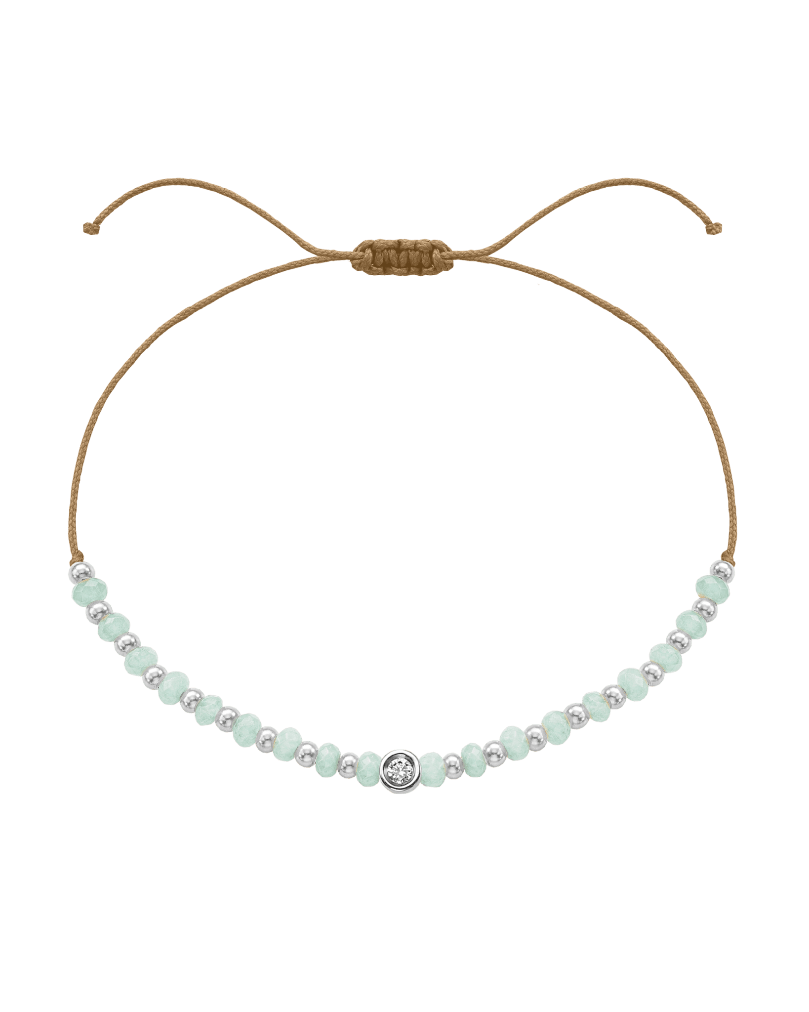 Apatite Gemstone String of Love Bracelet for Inspiration - 14K White Gold Bracelets 14K Solid Gold Camel Small: 0.03ct 