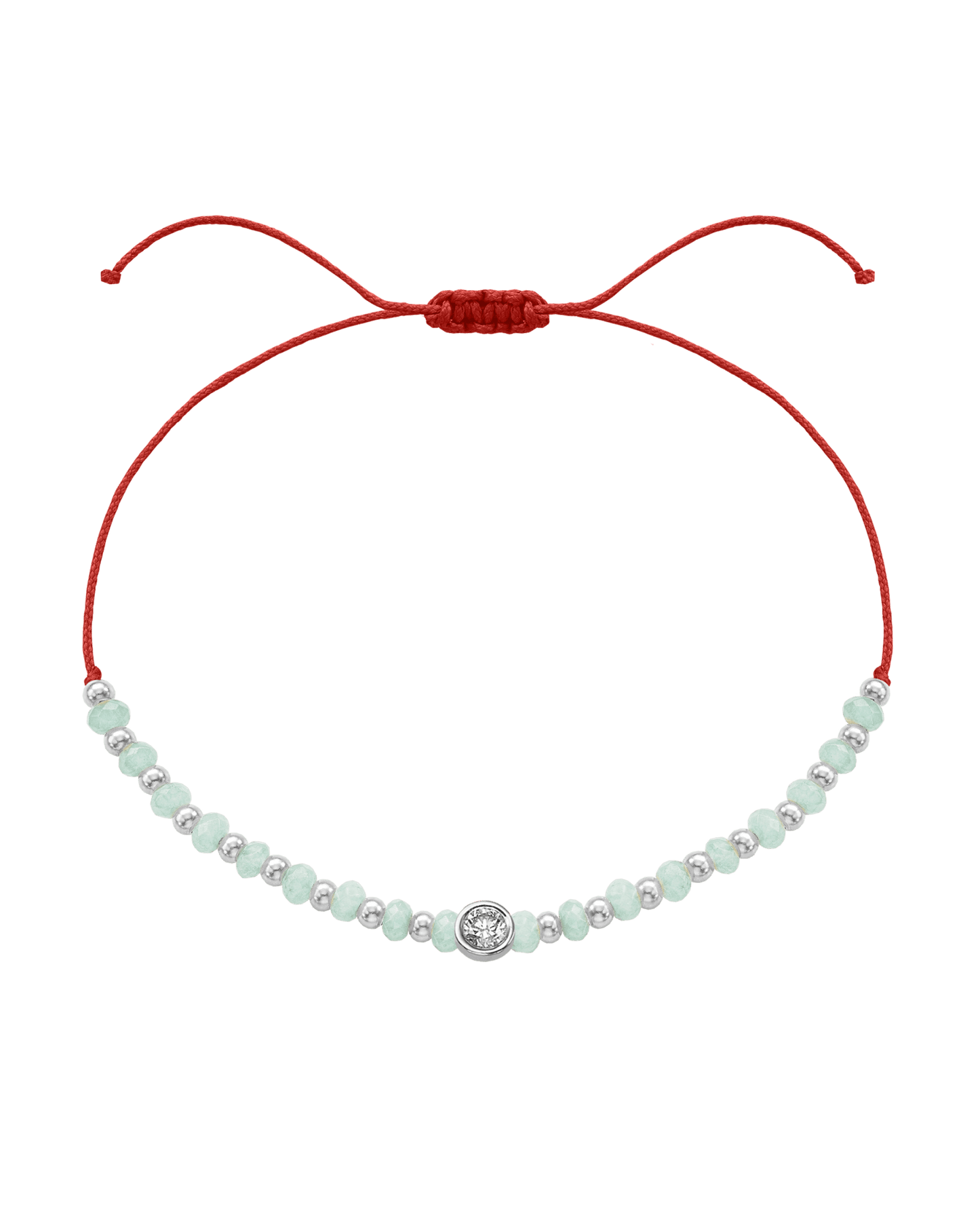 Apatite Gemstone String of Love Bracelet for Inspiration - 14K White Gold Bracelets 14K Solid Gold Red Large: 0.1ct 