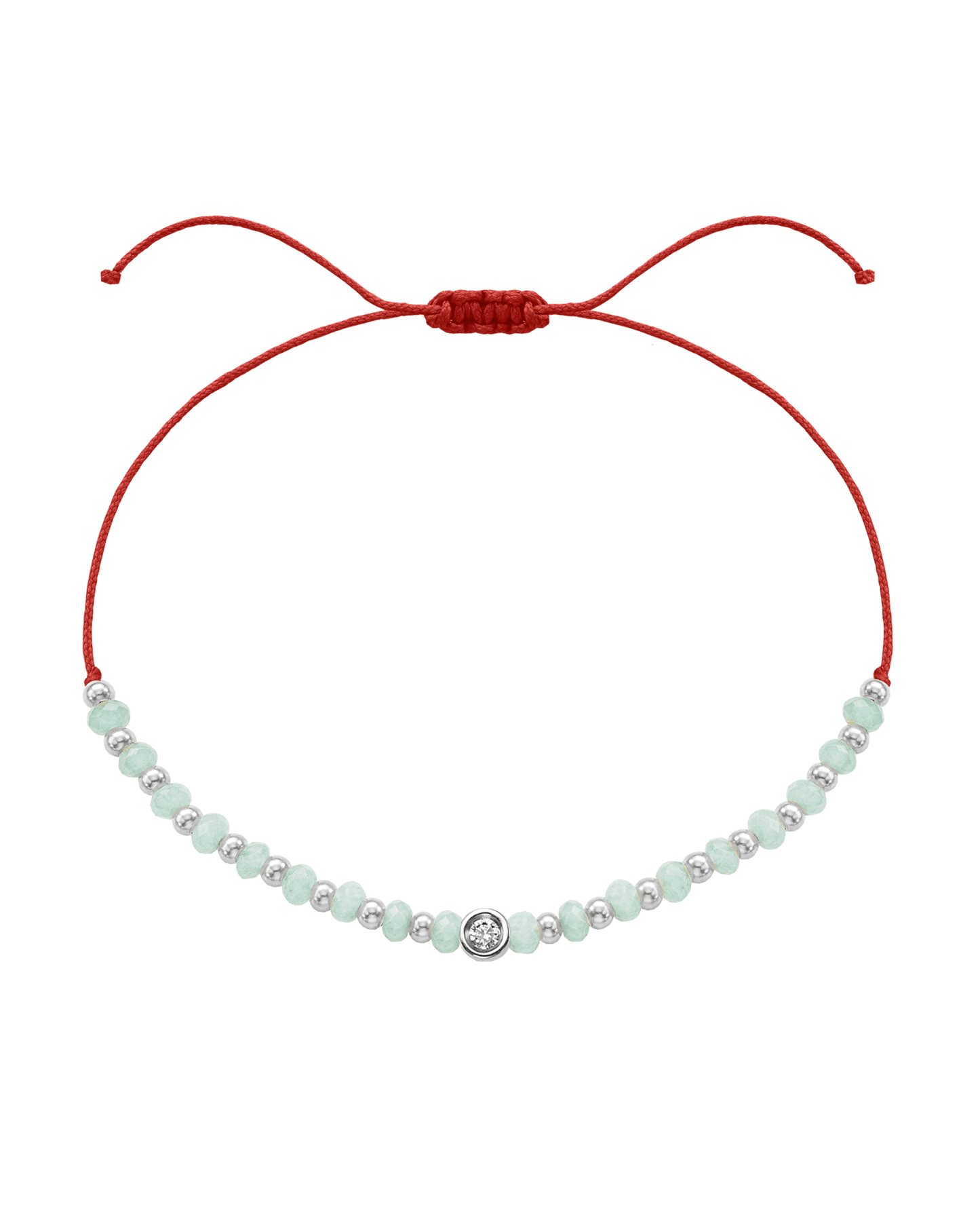 Apatite Gemstone String of Love Bracelet for Inspiration - 14K White Gold Bracelets 14K Solid Gold Red Small: 0.03ct 