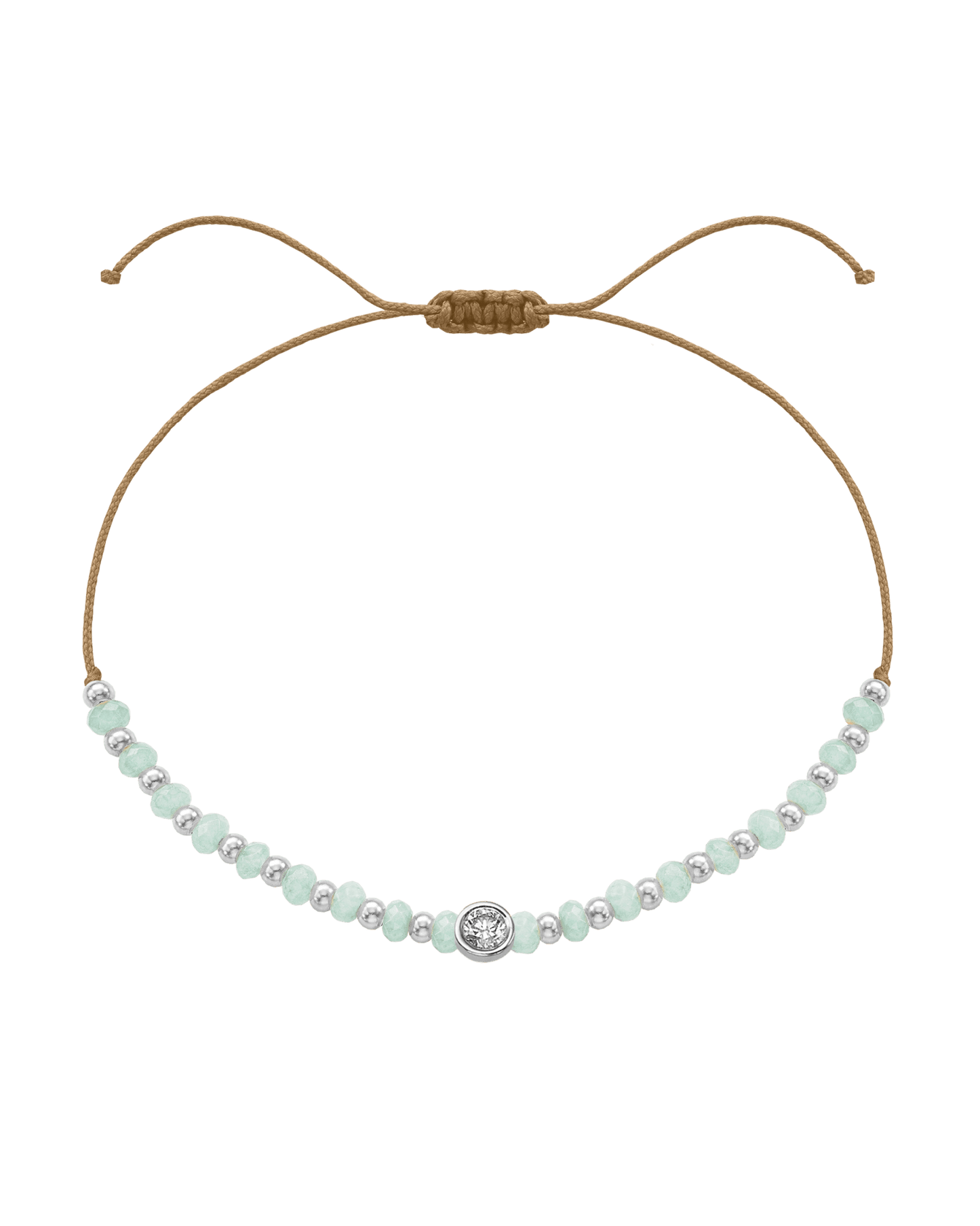 Apatite Gemstone String of Love Bracelet for Inspiration - 14K White Gold Bracelets 14K Solid Gold Camel Large: 0.1ct 