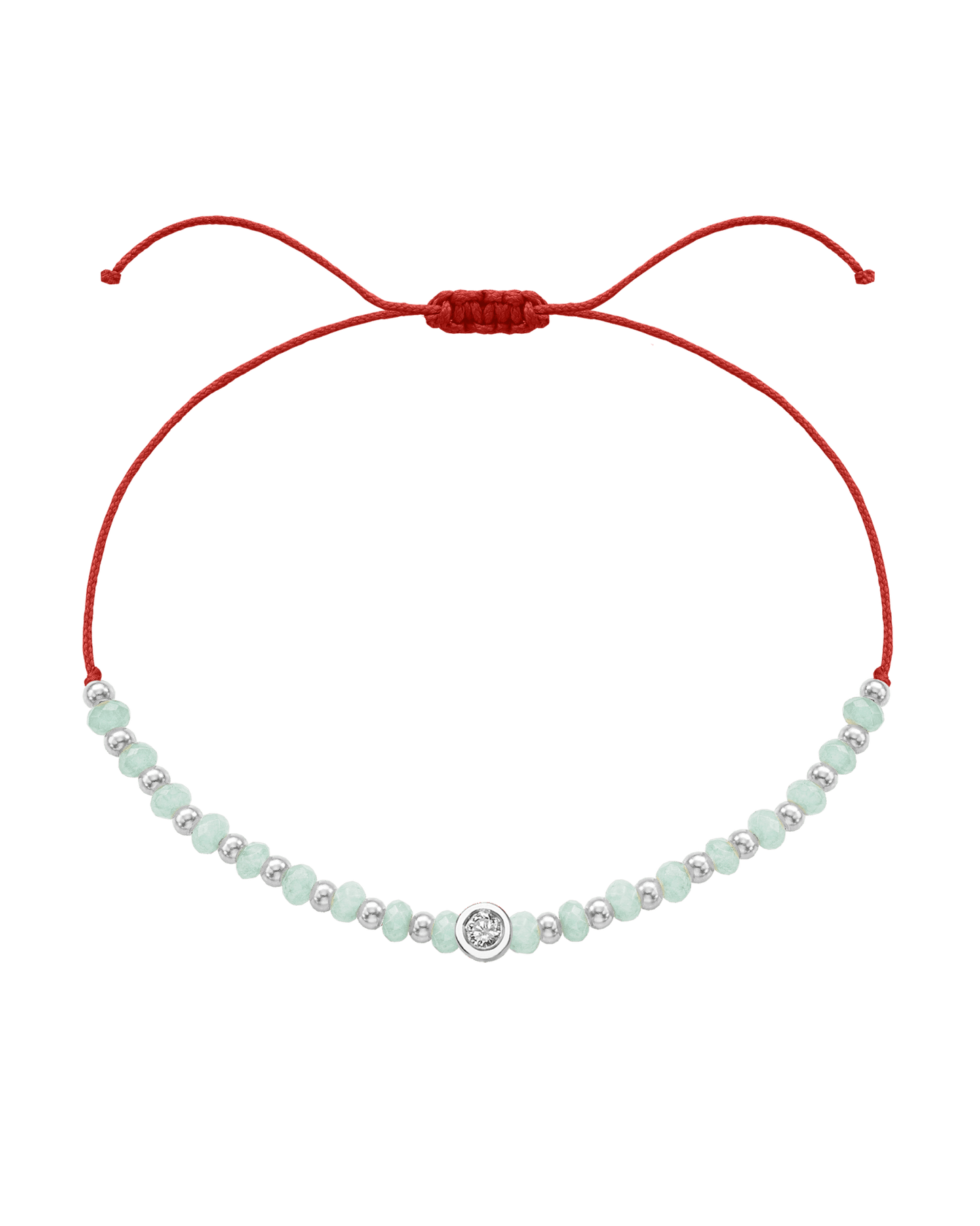 Apatite Gemstone String of Love Bracelet for Inspiration - 14K White Gold Bracelets 14K Solid Gold Red Medium: 0.04ct 