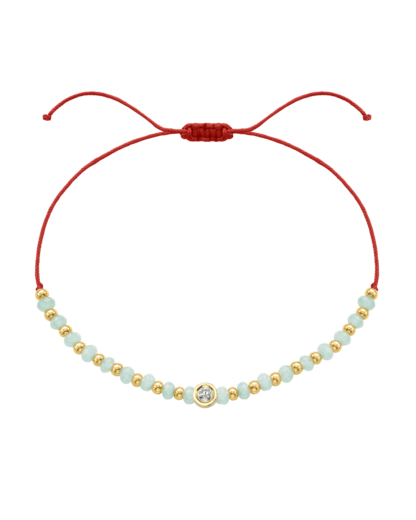 Apatite Gemstone String of Love Bracelet for Inspiration - 14K Yellow Gold Bracelets 14K Solid Gold Red Medium: 0.04ct 