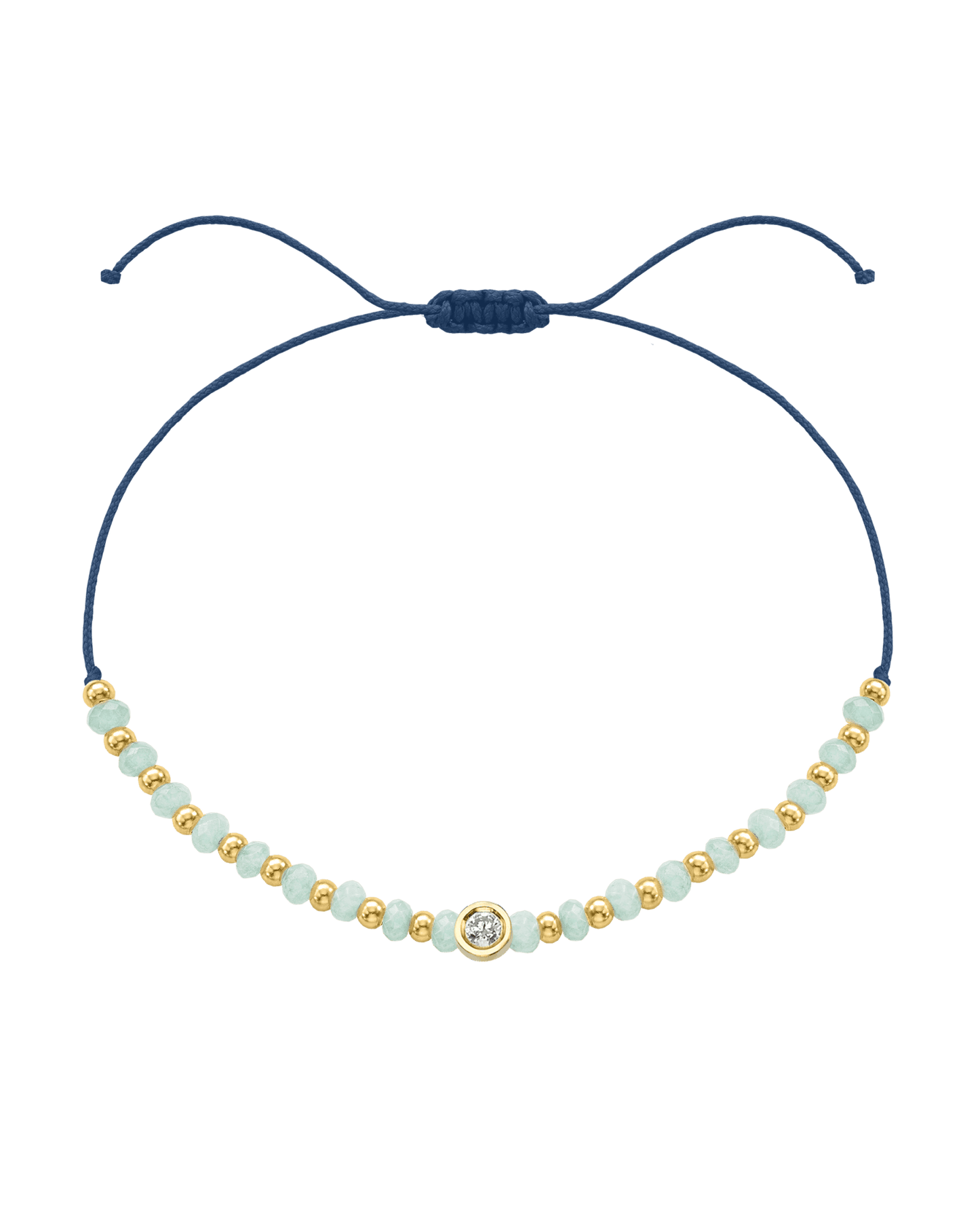 Apatite Gemstone String of Love Bracelet for Inspiration - 14K Yellow Gold Bracelets 14K Solid Gold Indigo Medium: 0.04ct 