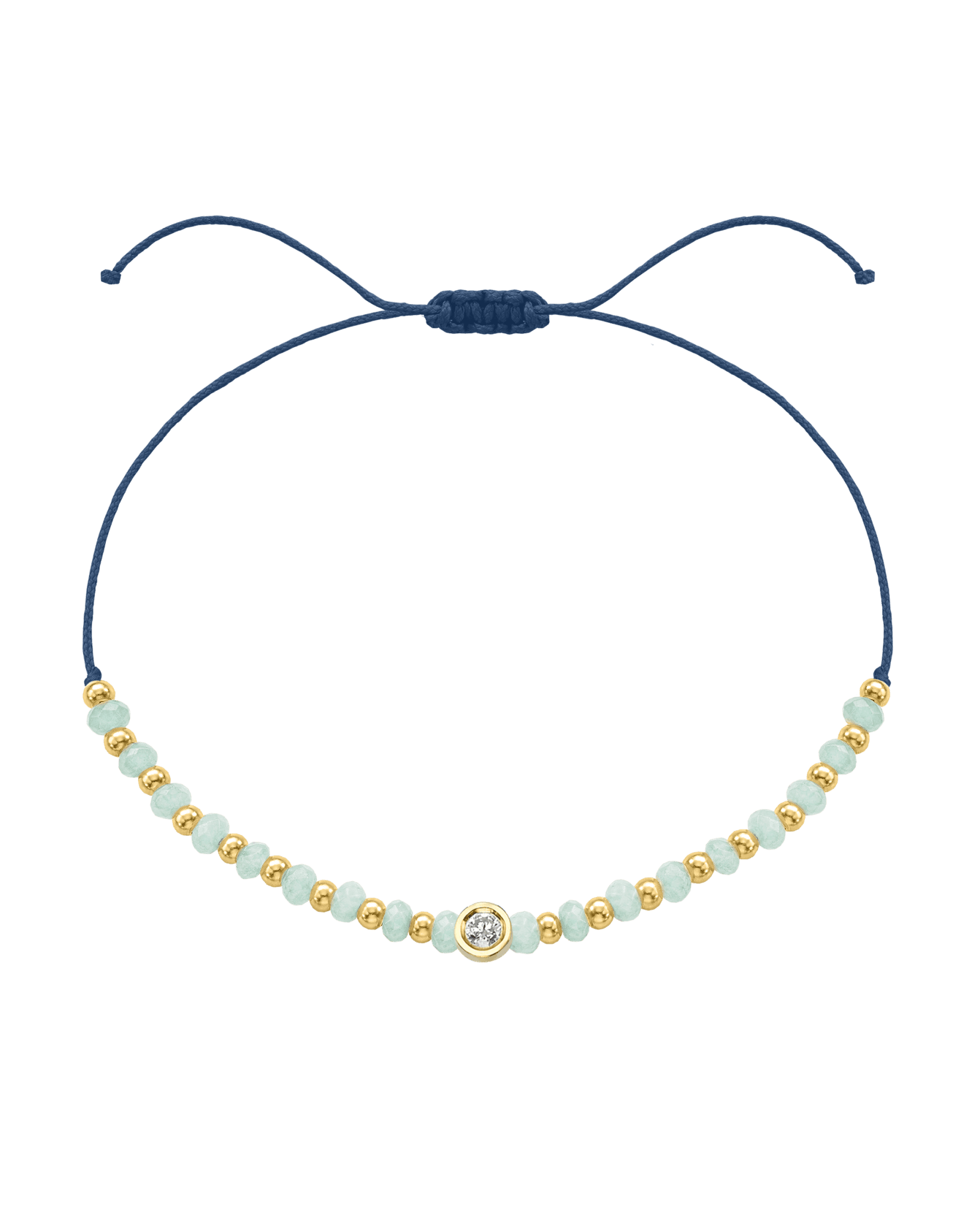 Apatite Gemstone String of Love Bracelet for Inspiration - 14K Yellow Gold Bracelets 14K Solid Gold Indigo Medium: 0.04ct 
