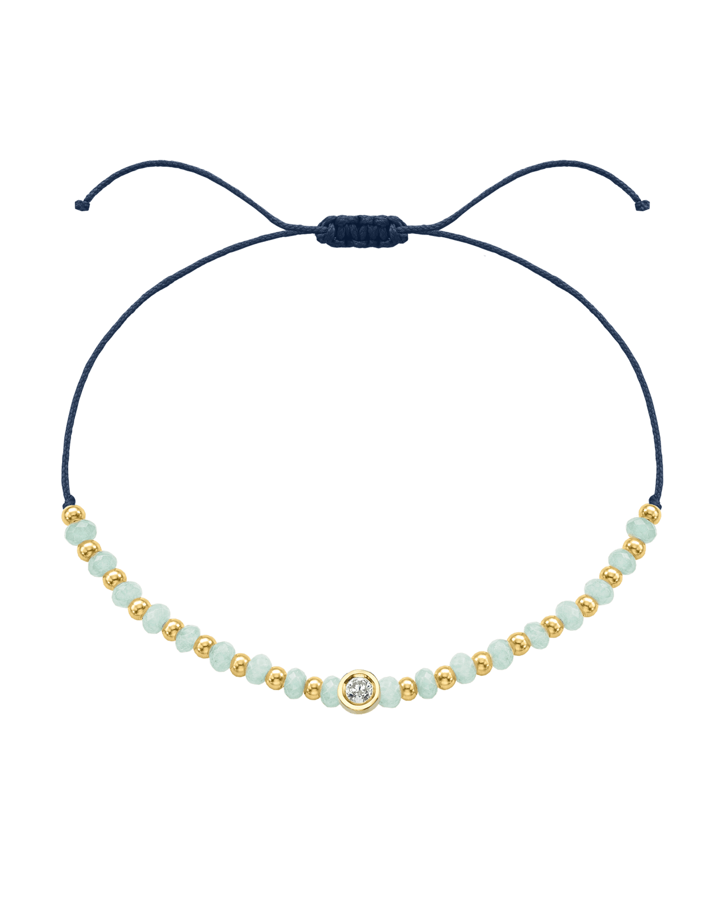 Apatite Gemstone String of Love Bracelet for Inspiration - 14K Yellow Gold Bracelets 14K Solid Gold Navy Blue Medium: 0.04ct 