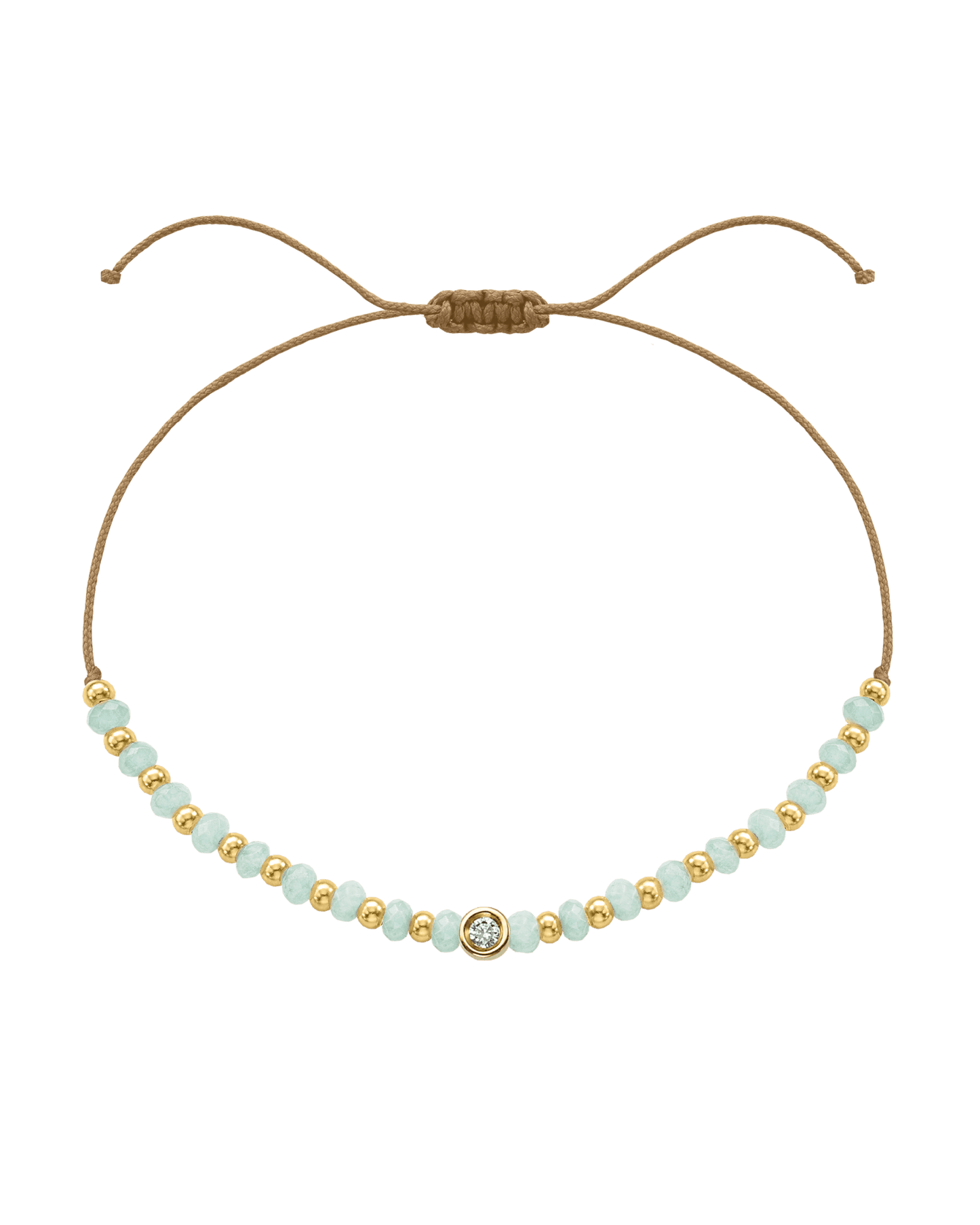 Apatite Gemstone String of Love Bracelet for Inspiration - 14K Yellow Gold Bracelets 14K Solid Gold Camel Small: 0.03ct 