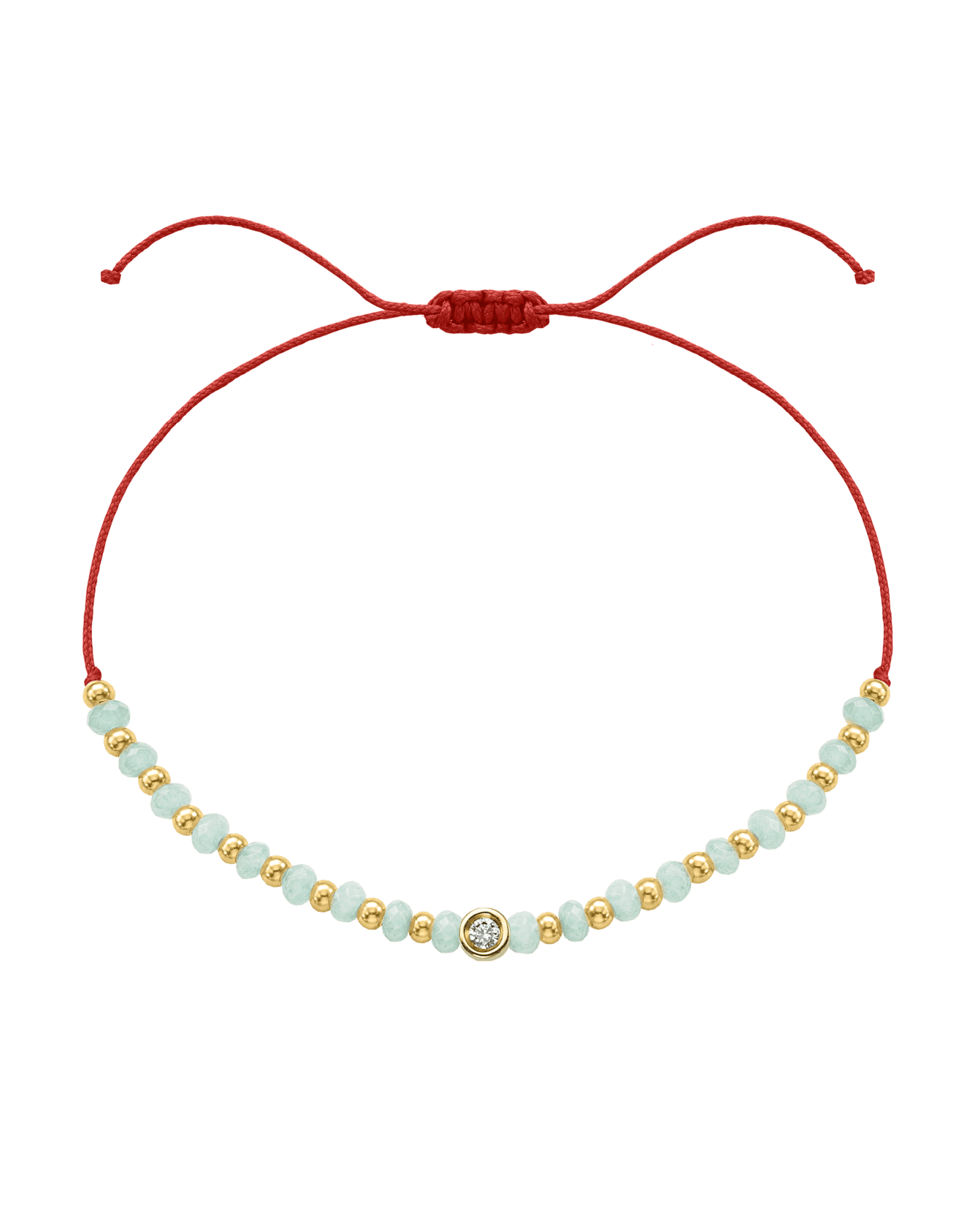 Apatite Gemstone String of Love Bracelet for Inspiration - 14K Yellow Gold Bracelets 14K Solid Gold Red Small: 0.03ct 