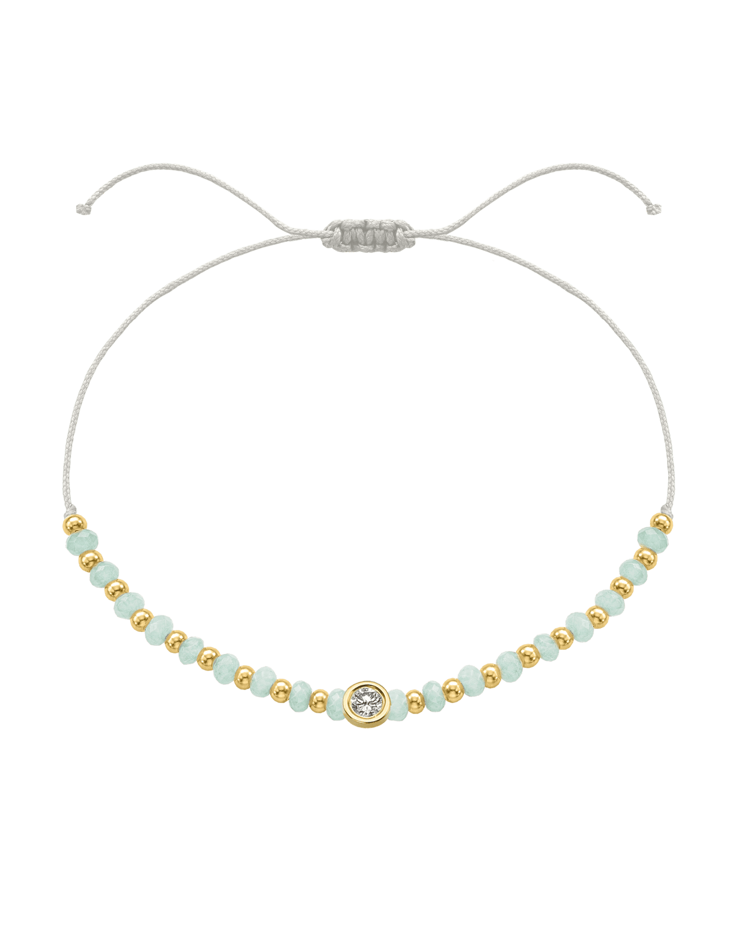Apatite Gemstone String of Love Bracelet for Inspiration - 14K Yellow Gold Bracelets 14K Solid Gold Pearl Large: 0.1ct 