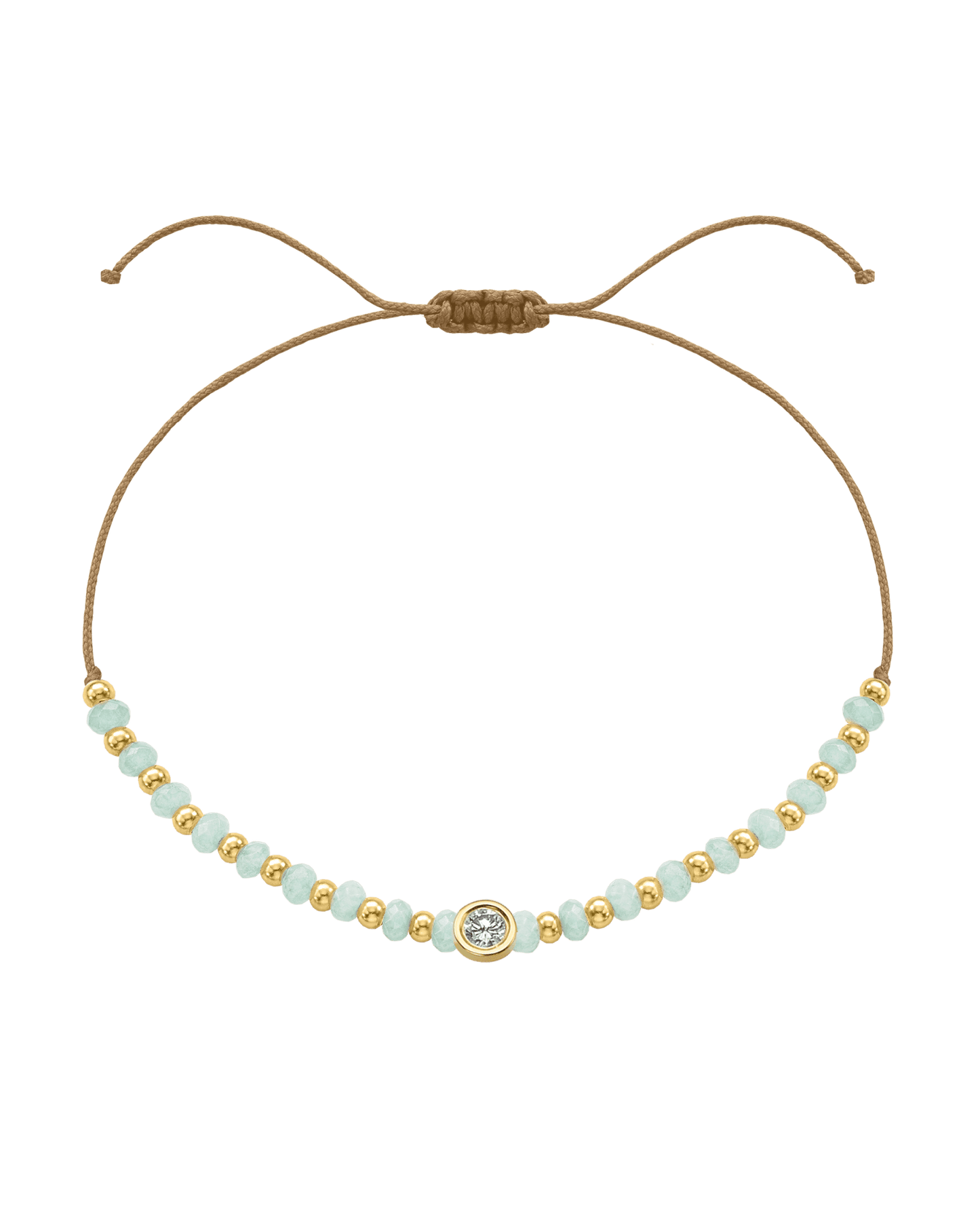 Apatite Gemstone String of Love Bracelet for Inspiration - 14K Yellow Gold Bracelets 14K Solid Gold Camel Large: 0.1ct 