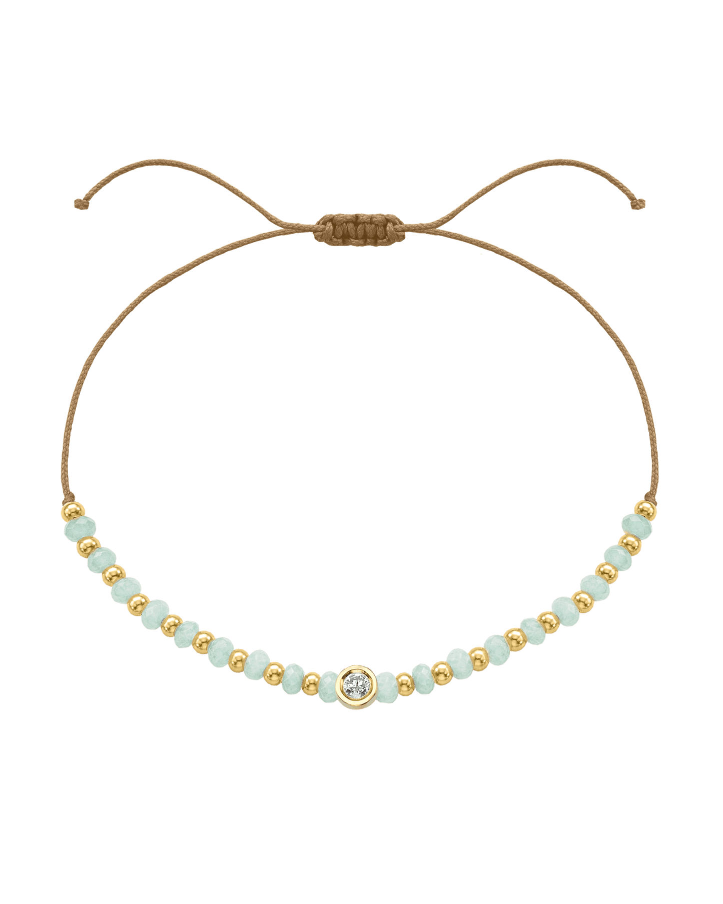 Apatite Gemstone String of Love Bracelet for Inspiration - 14K Yellow Gold Bracelets 14K Solid Gold Camel Medium: 0.04ct 