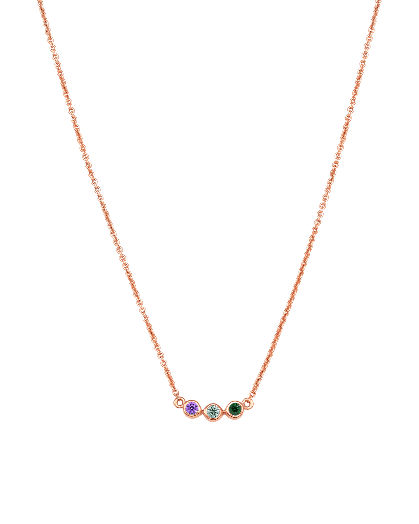 Bauble Birthstone Necklace - 18K Rose Vermeil Necklaces Gold Vermeil 3 Birthstones Small - 16" 