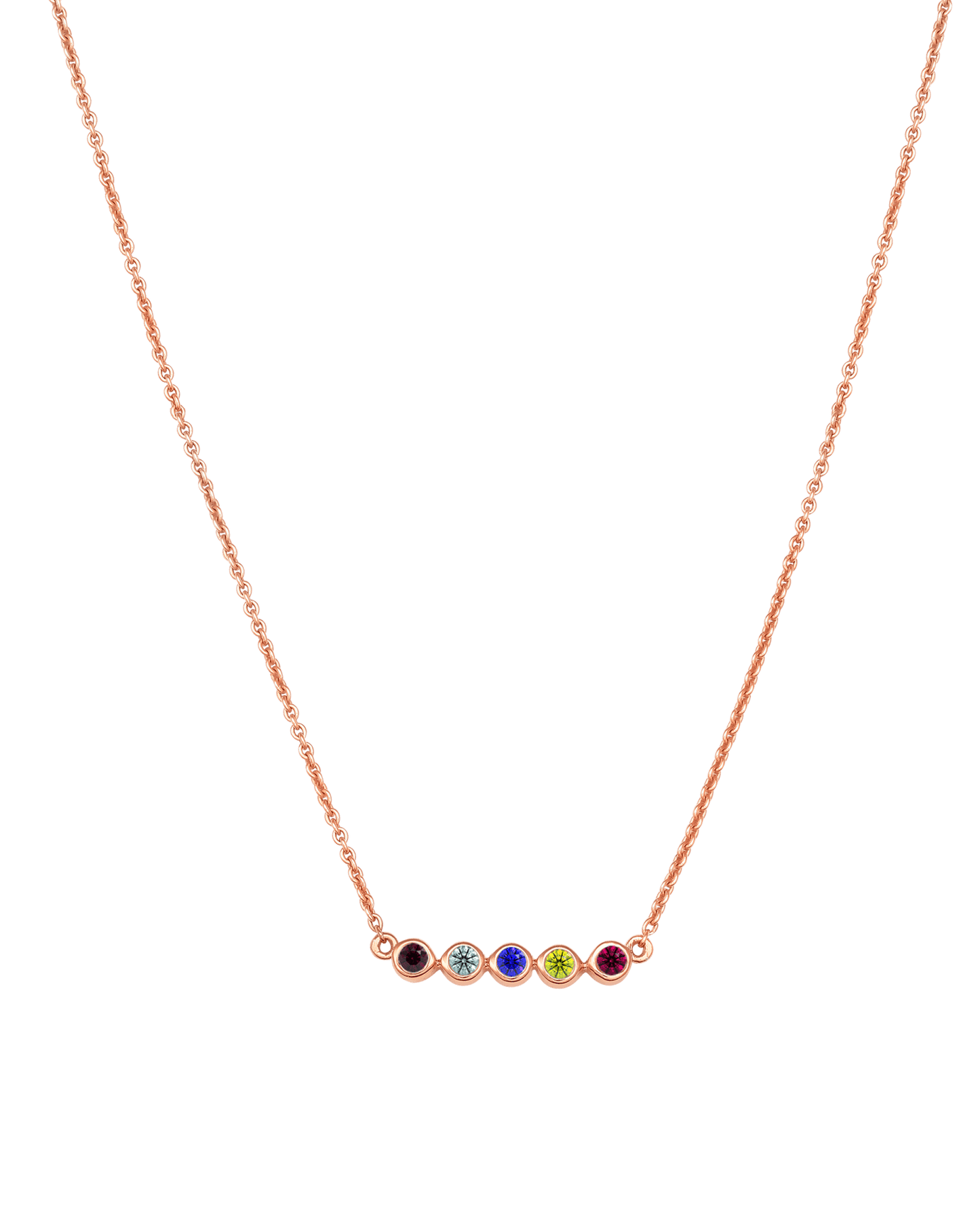 Bauble Birthstone Necklace - 18K Rose Vermeil Necklaces Gold Vermeil 5 Birthstones Small - 16" 