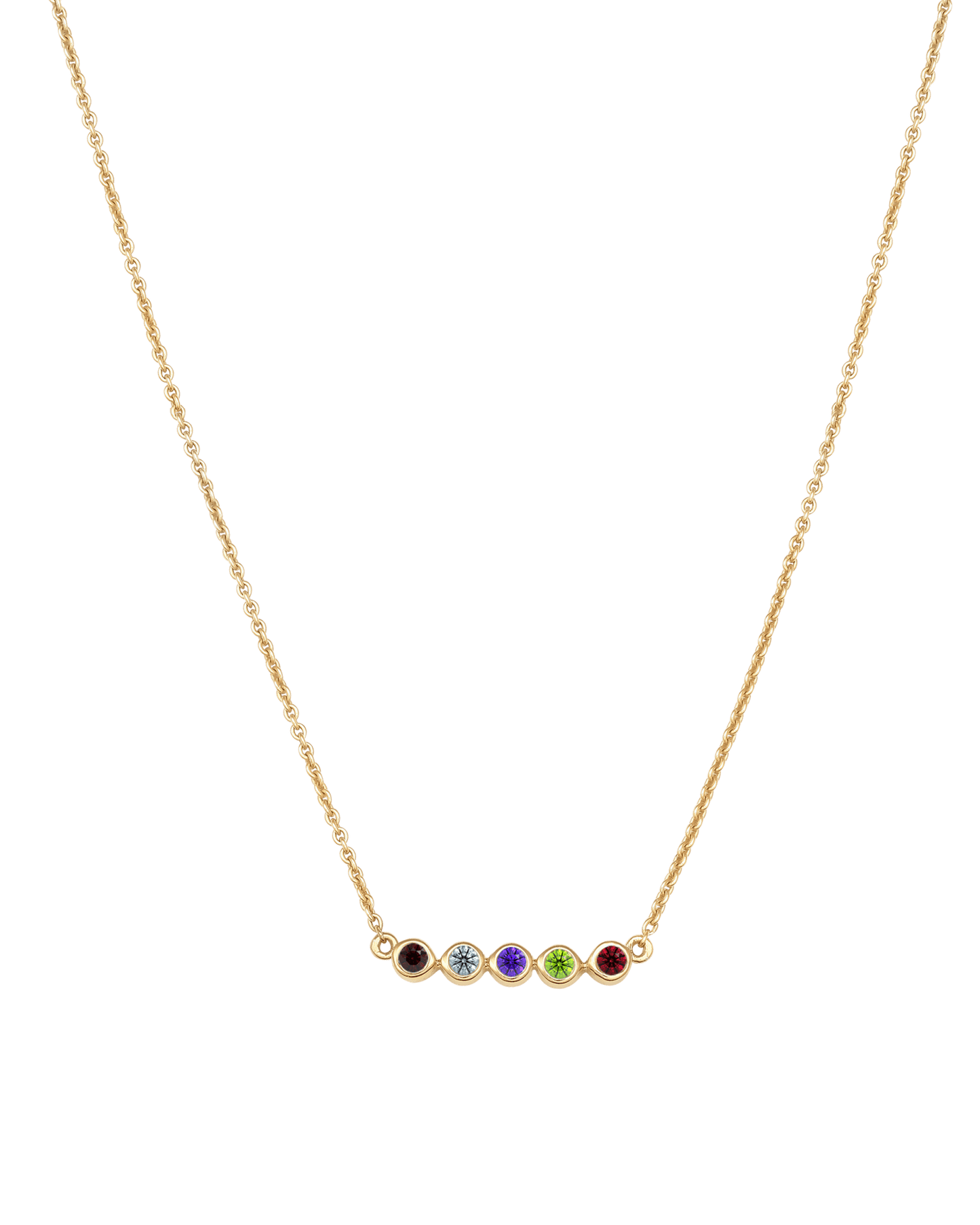Bauble Birthstone Necklace - 18K Gold Vermeil Necklaces Gold Vermeil 5 Birthstones Small - 16" 