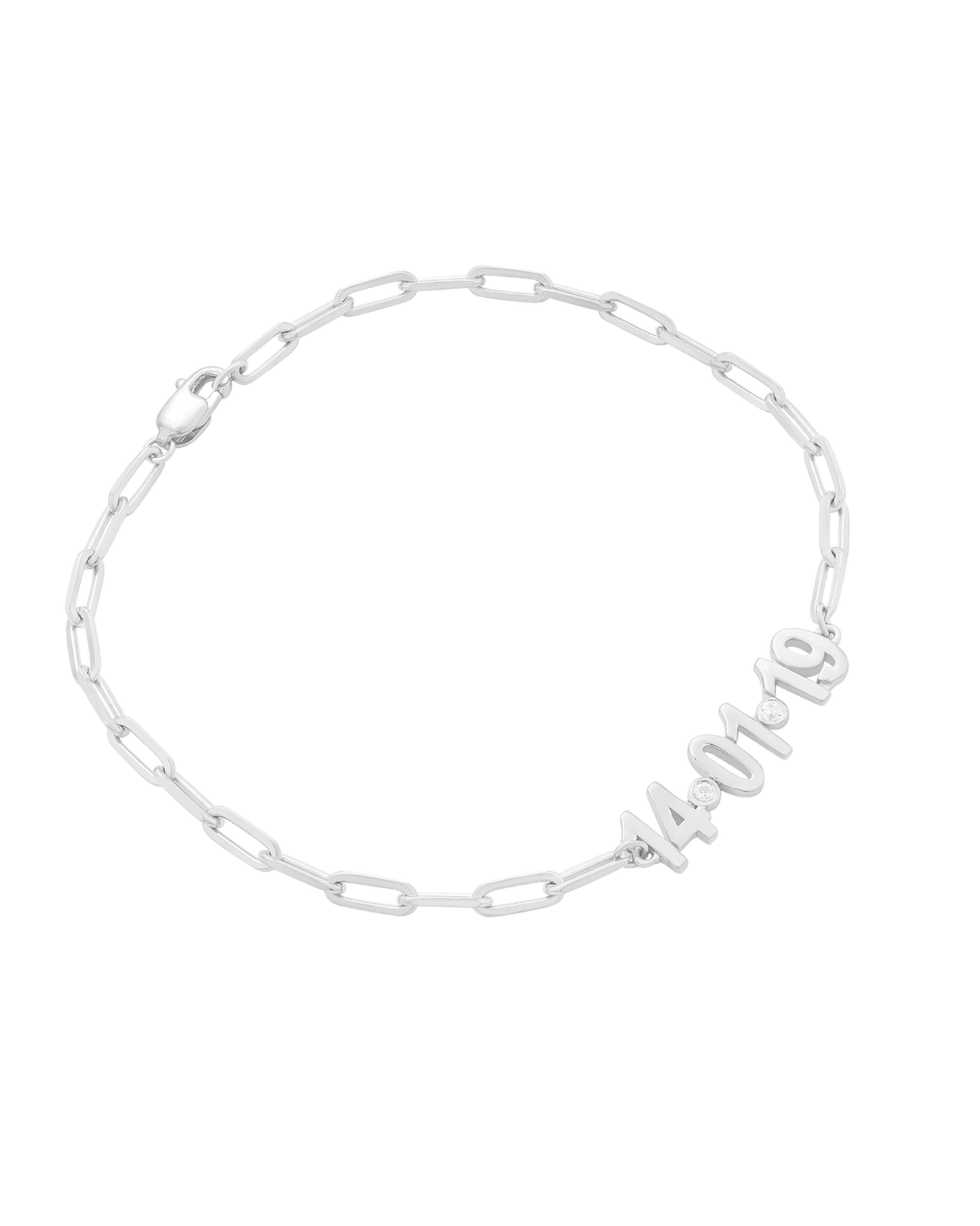 Birthdate Diamond Bracelet - 14K White Gold Bracelets magal-dev 6" 