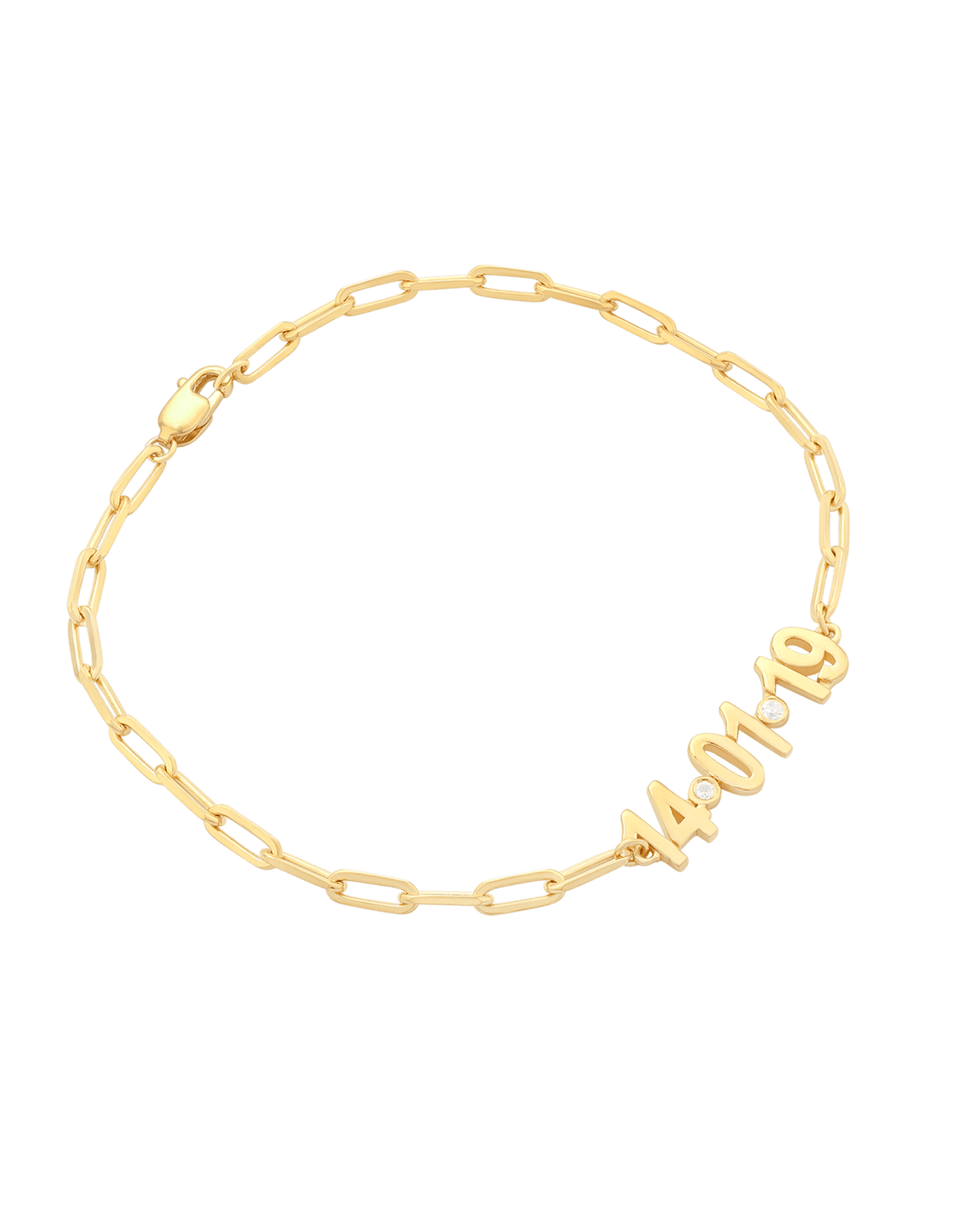 Birthdate Diamond Bracelet - 14K Yellow Gold Bracelets magal-dev 6" 