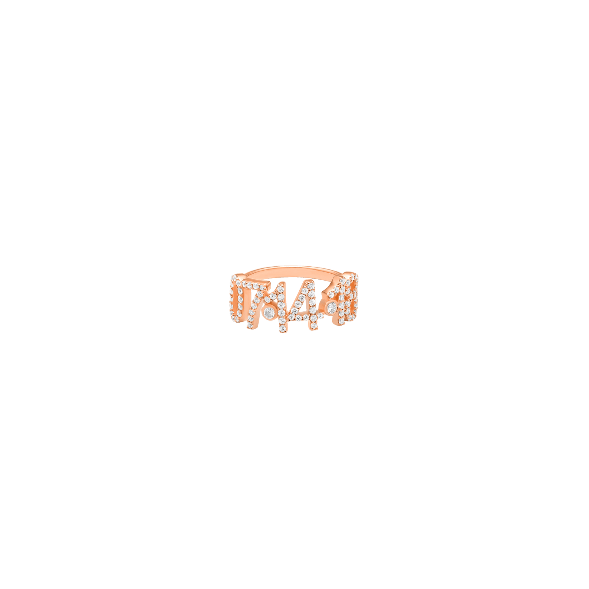 Birthdate Paved Diamond Ring - 14K Rose Gold Rings magal-dev US 4 
