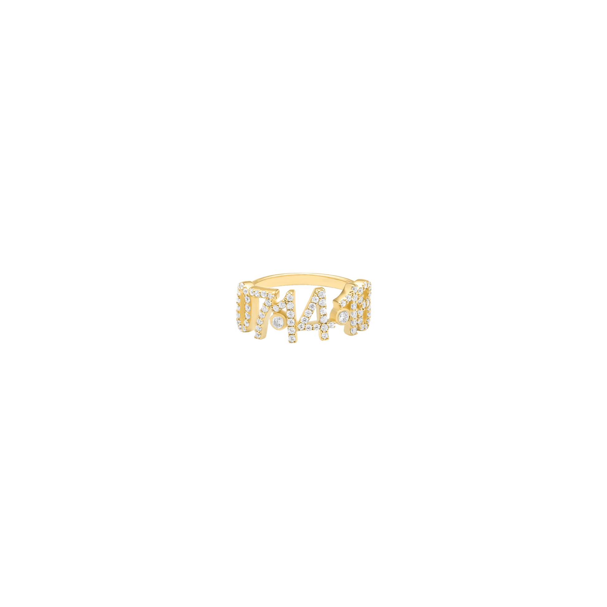 Birthdate Paved Diamond Ring - 14K Yellow Gold Rings magal-dev US 4 