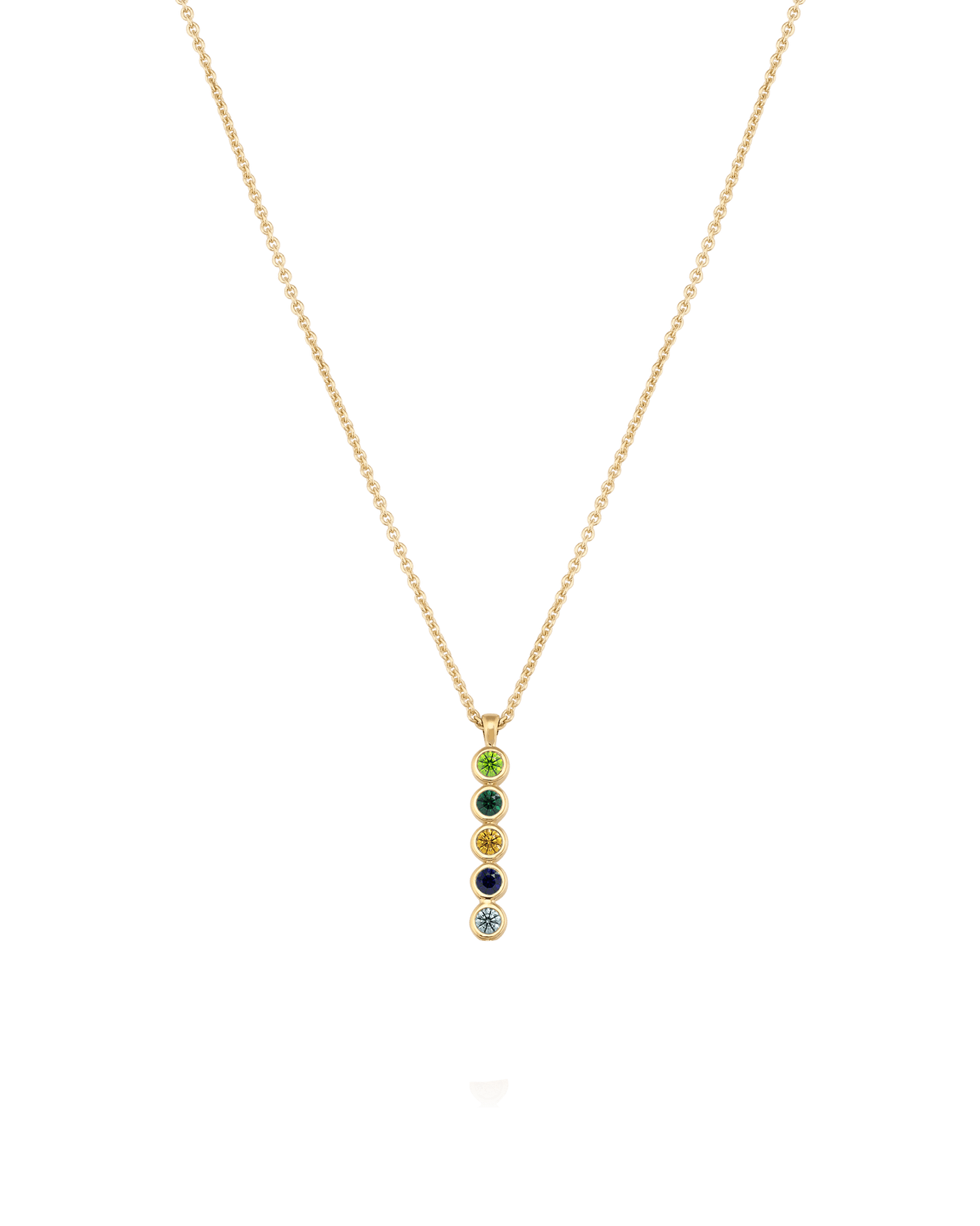 Birthstone Bar Chain Necklace - 18K Gold Vermeil Necklaces Gold Vermeil 1 Birthstone Small - 16" 