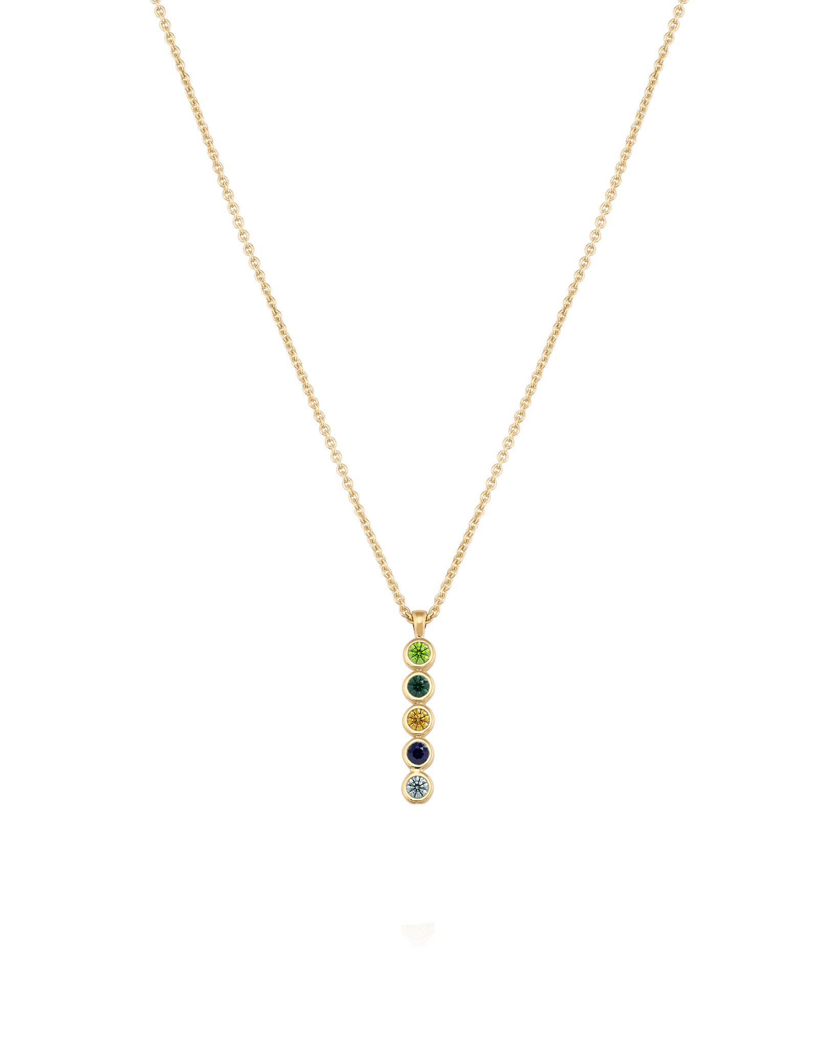 Birthstone Bar Chain Necklace - 925 Sterling Silver Necklaces 925 Silver 