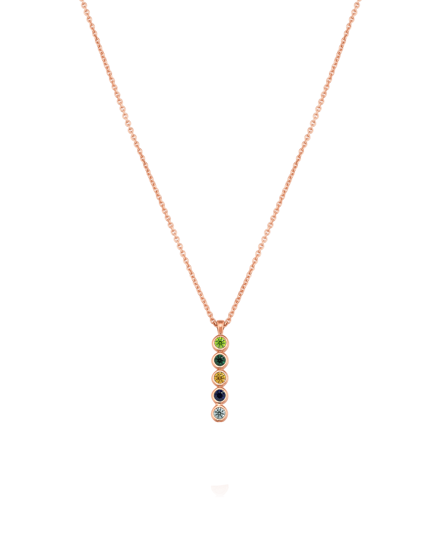 Birthstone Bar Chain Necklace - 18K Rose Vermeil Necklaces Gold Vermeil 1 Birthstone Small - 16" 